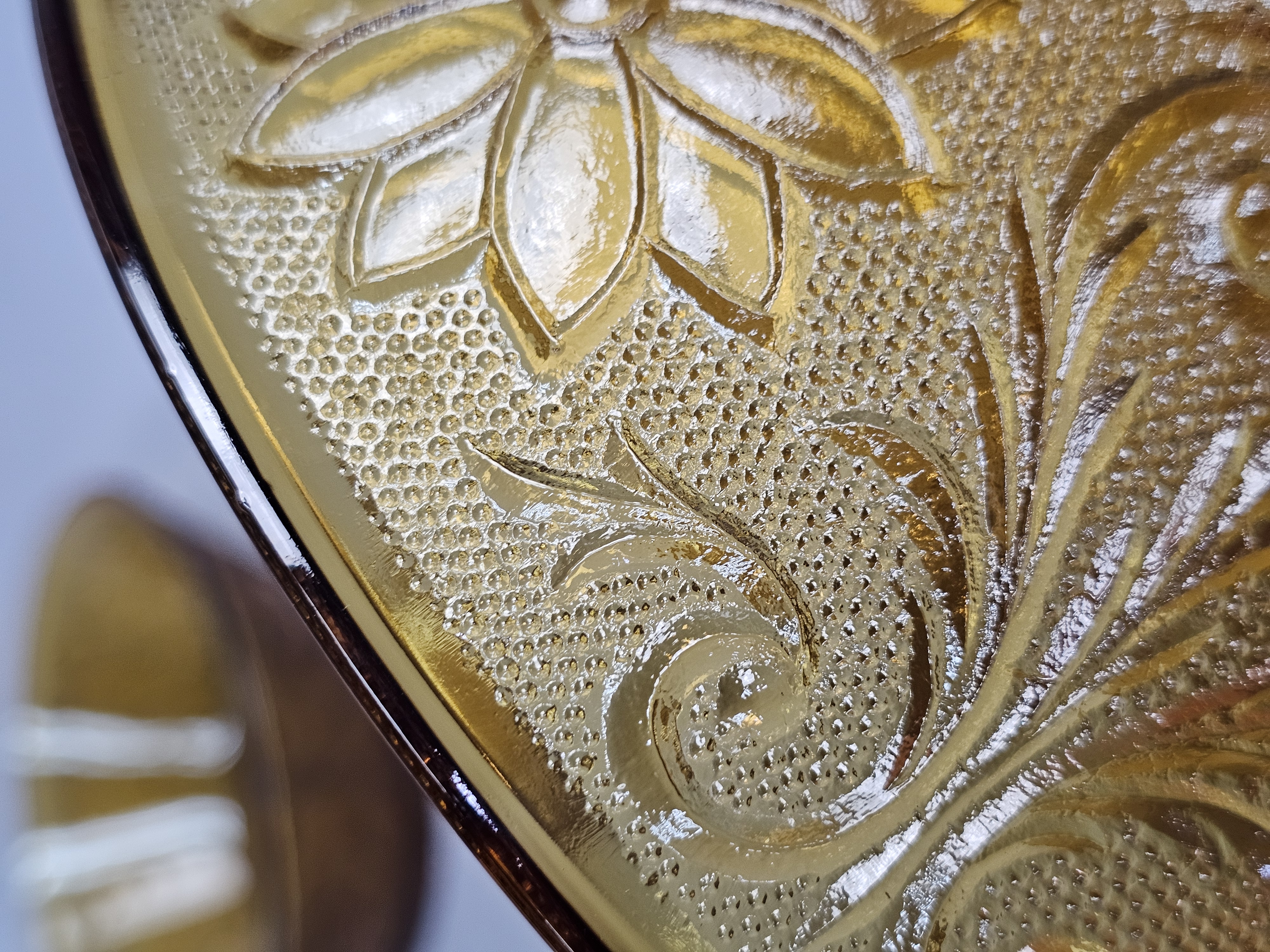 Pair of Tiara Sandwich Amber Bowls