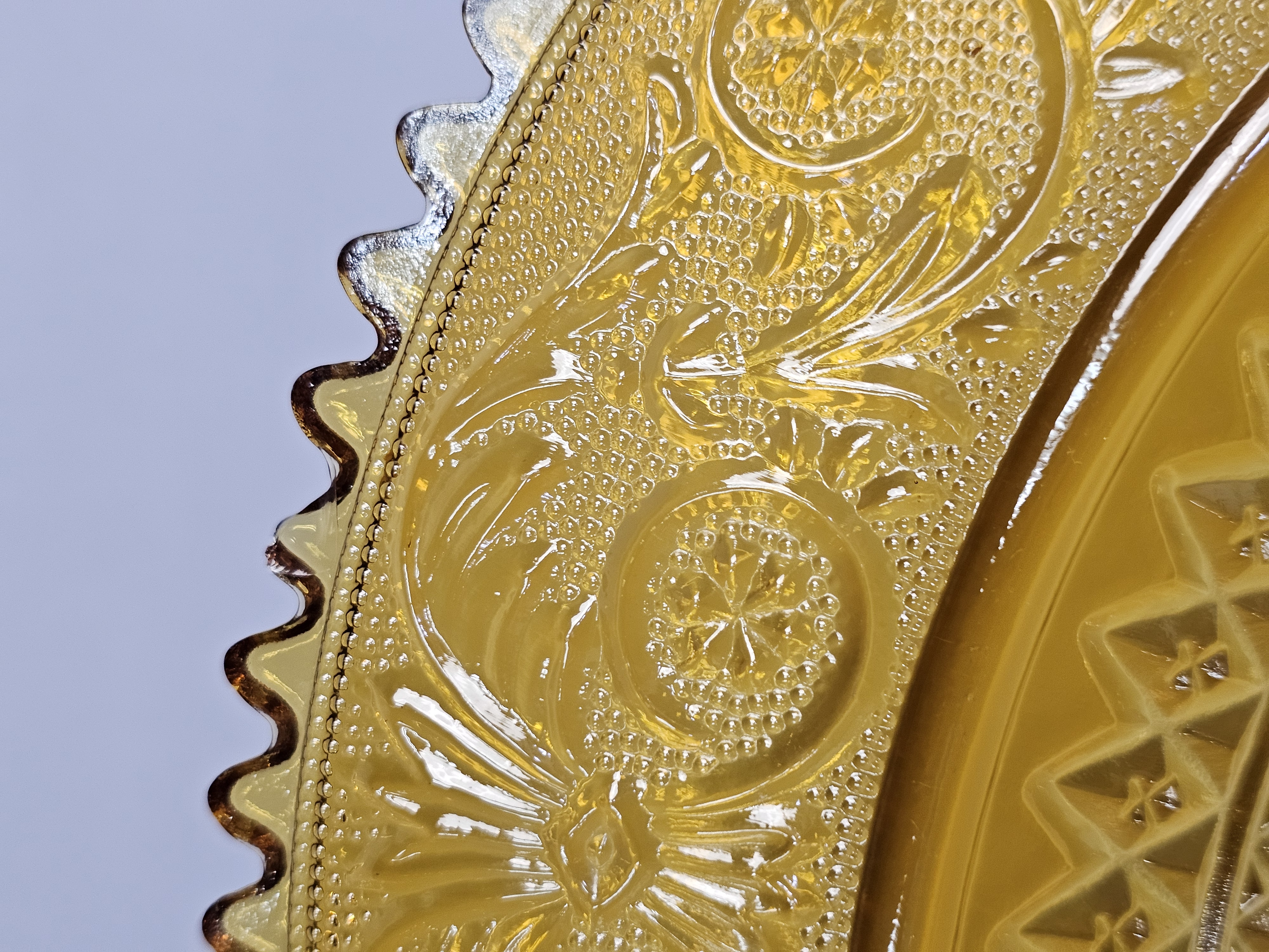 Indiana Tiara Amber Sandwich Glass Plate