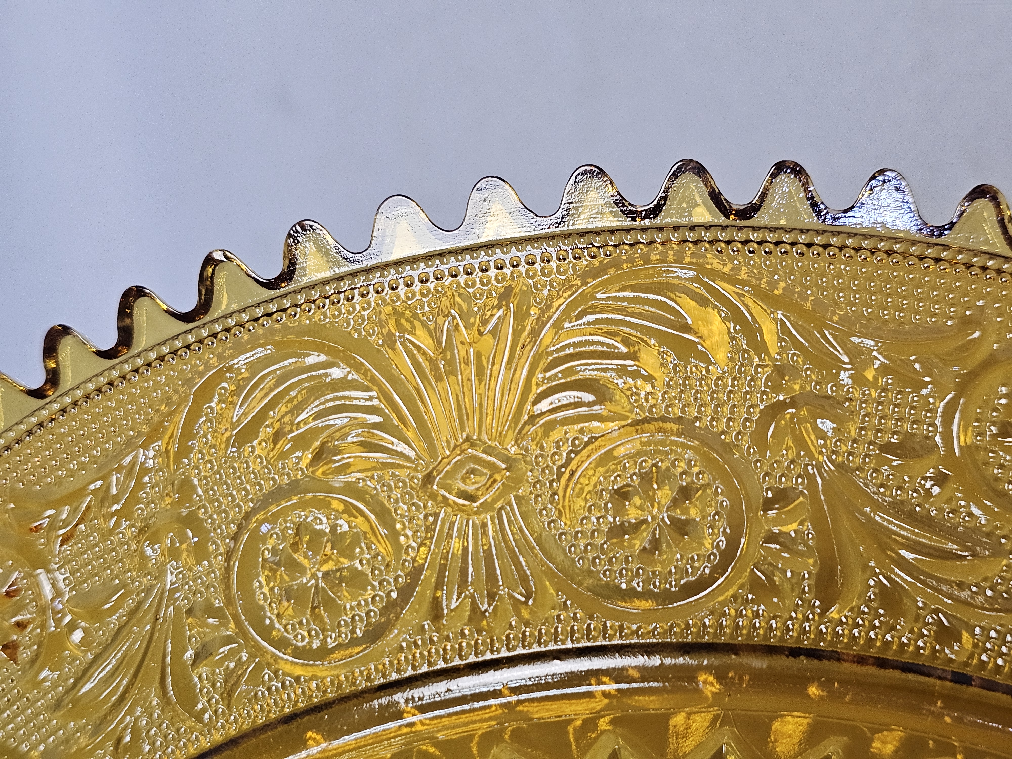 Indiana Tiara Amber Sandwich Glass Plate