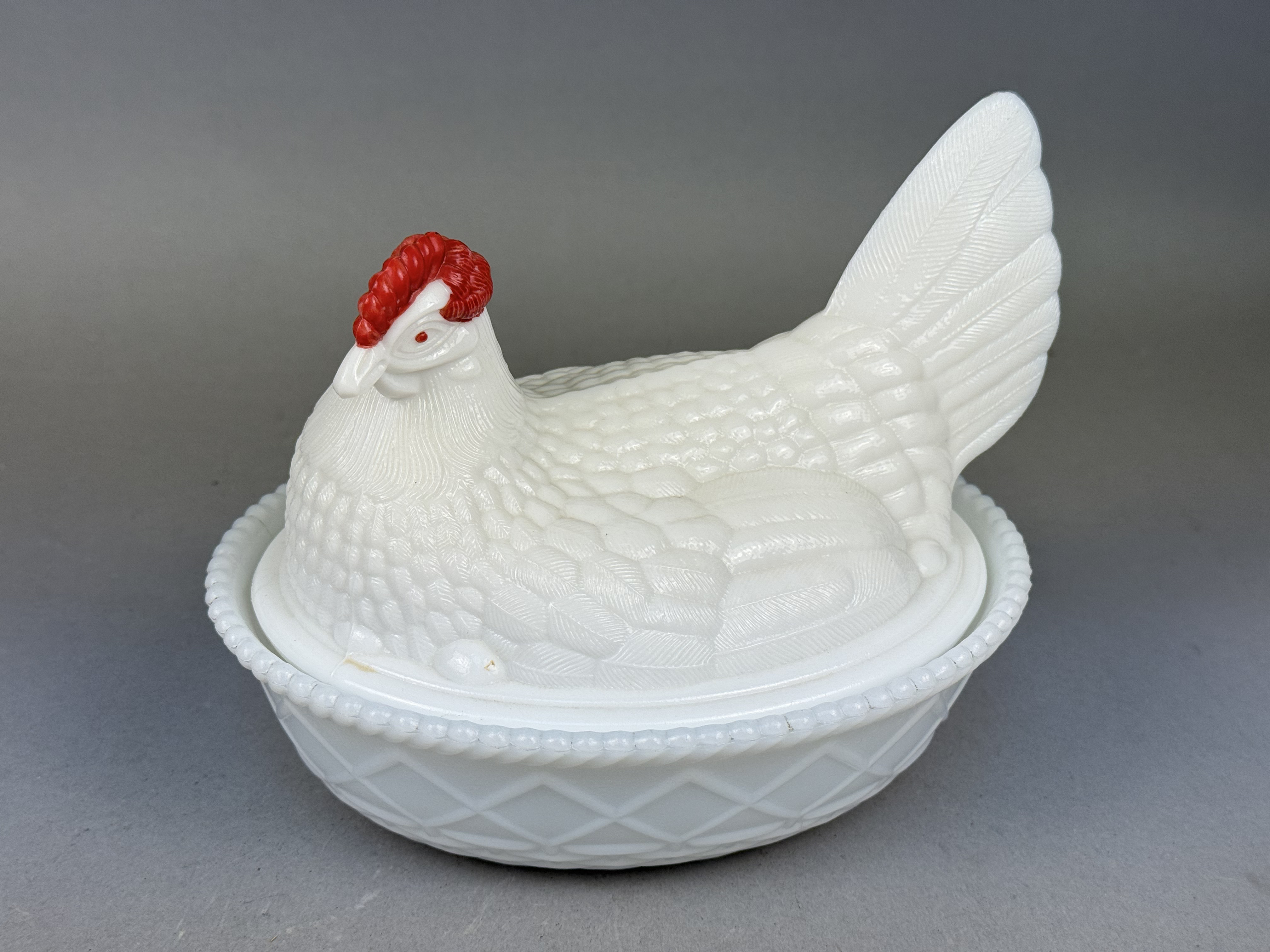 Tiara Exclusives Milk Glass Hen on Nest