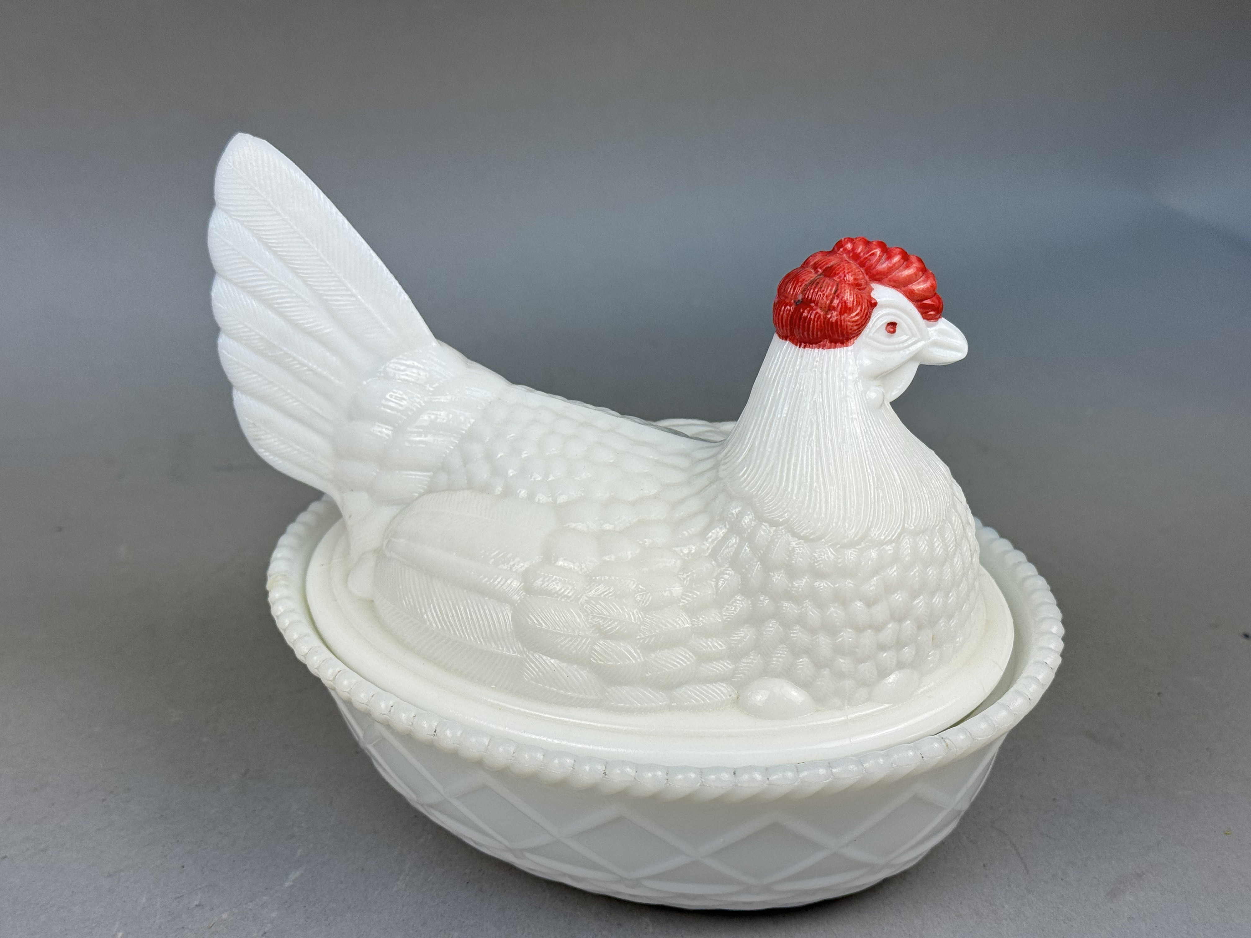 Tiara Exclusives Milk Glass Hen on Nest