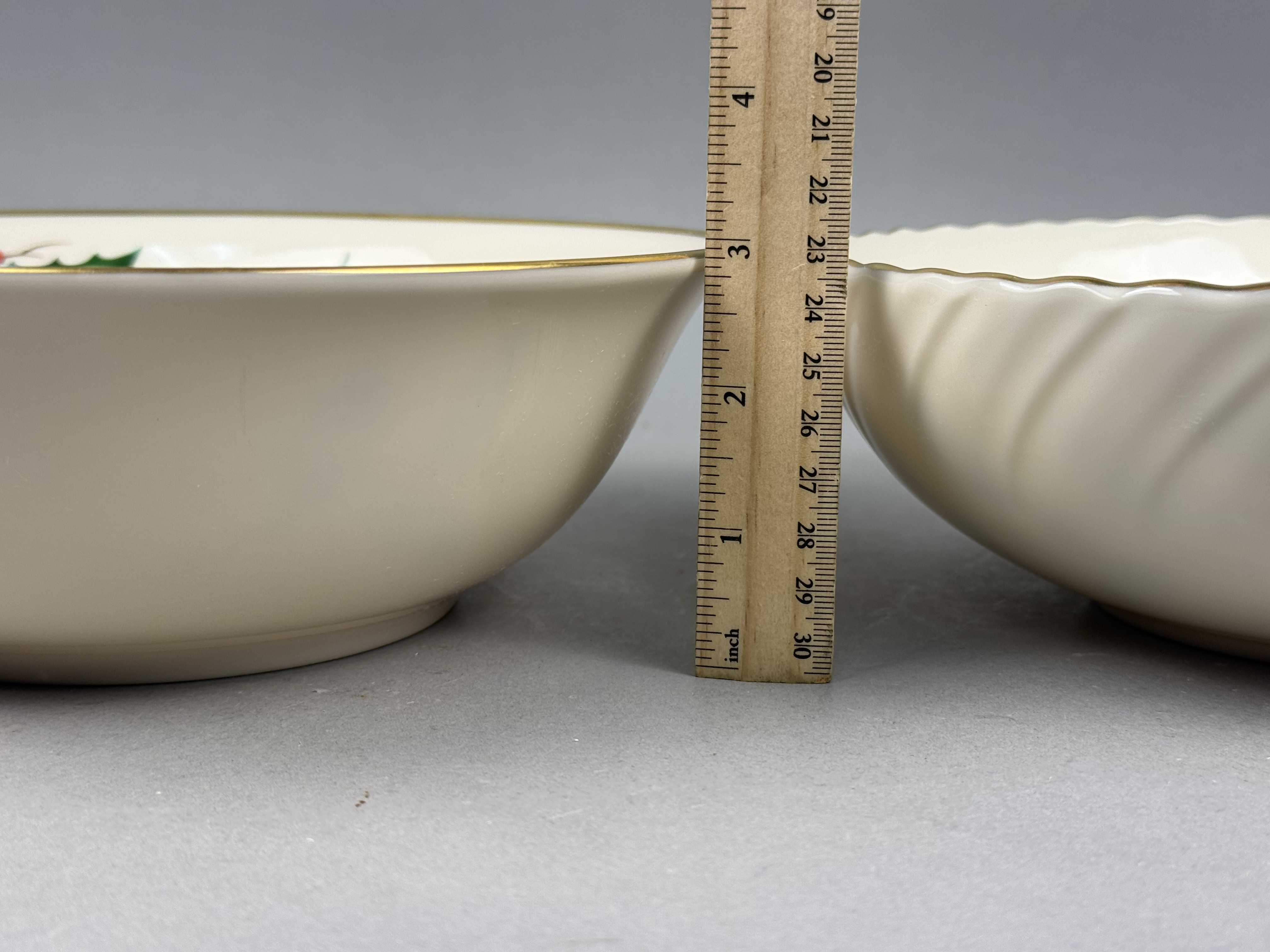 Two Lenox Holiday Serving Bowls