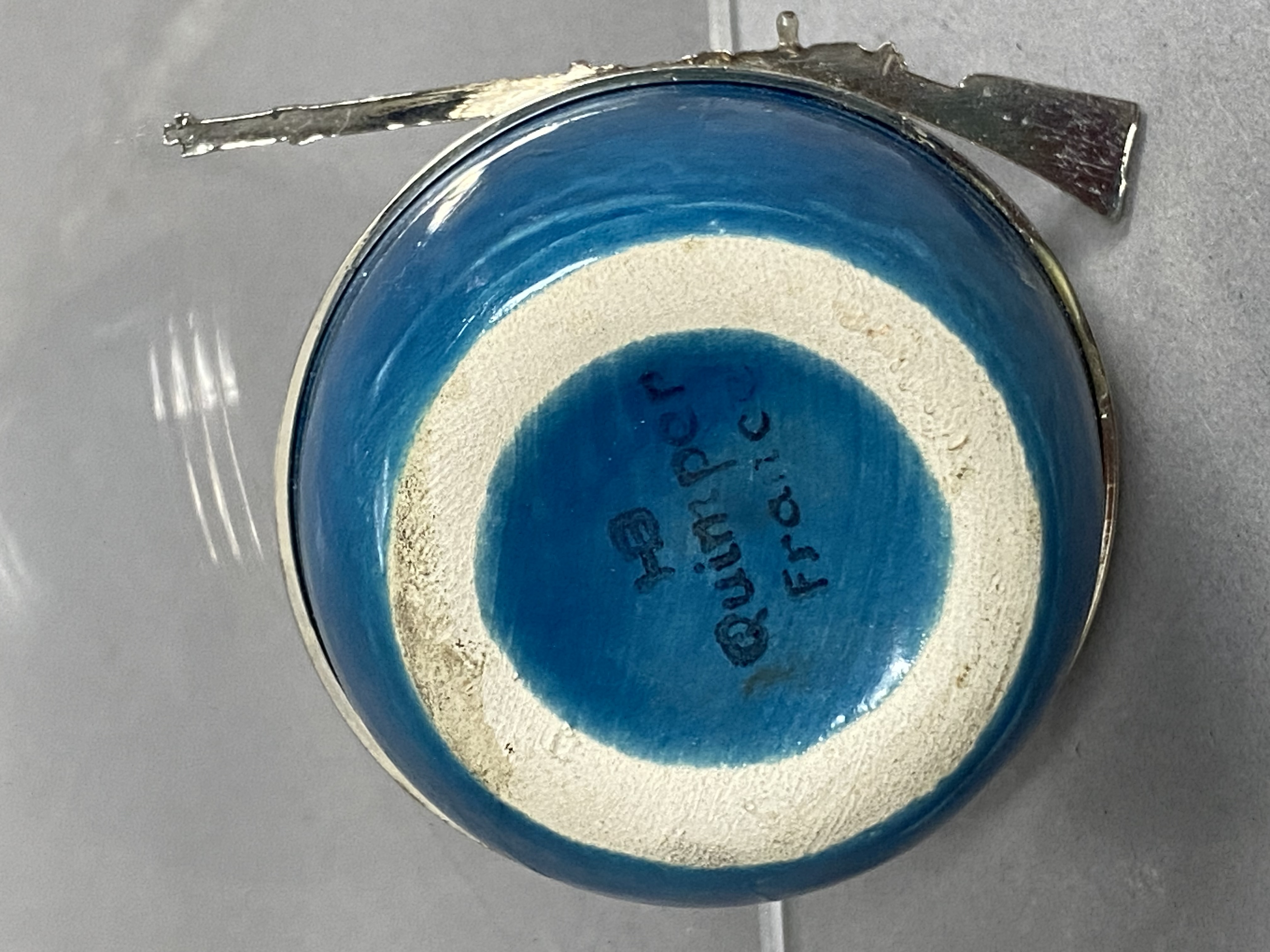 HB Quimper Faience Rifle Salt Cellar
