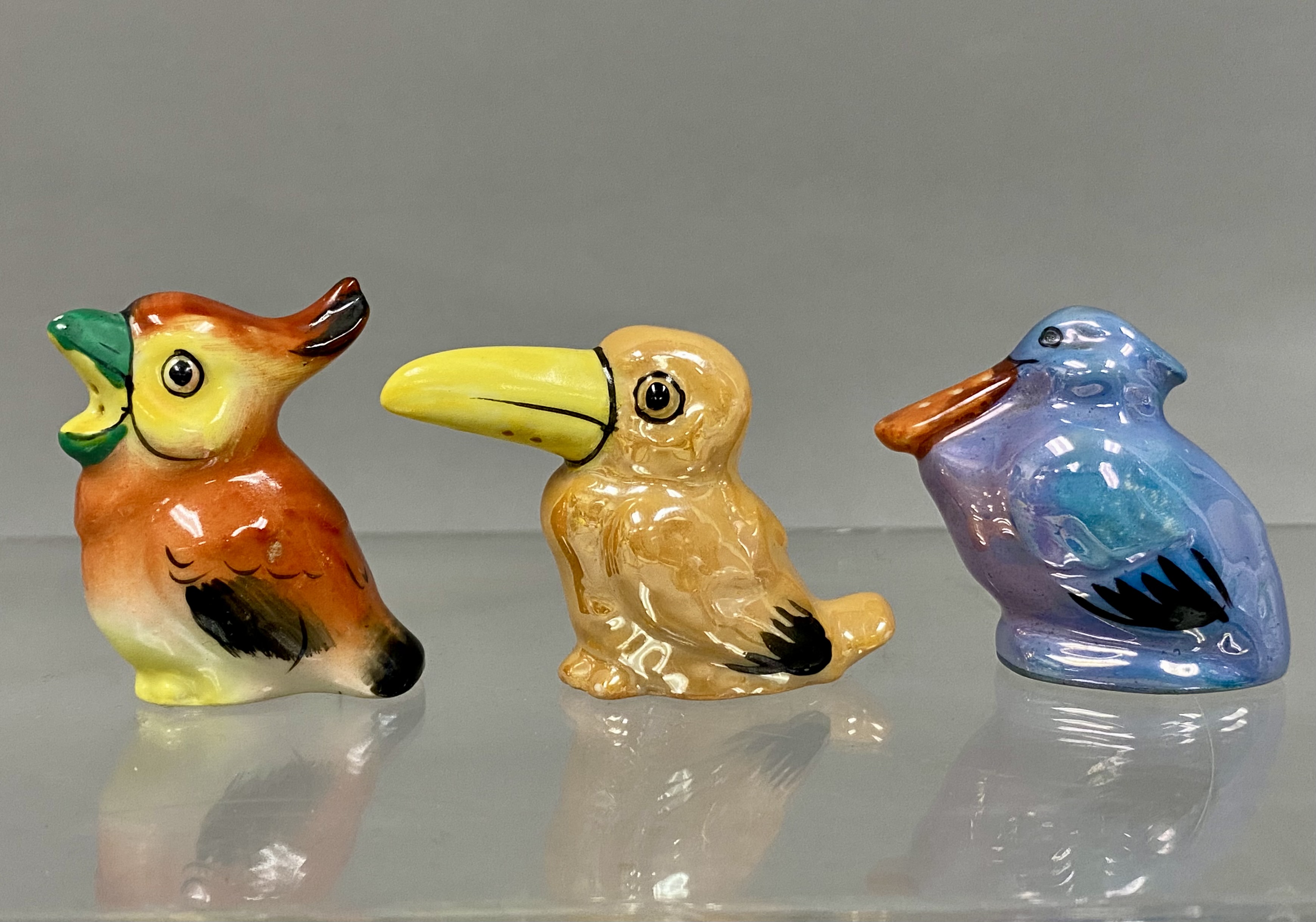 Japan Lusterware Bird Condiment Shakers