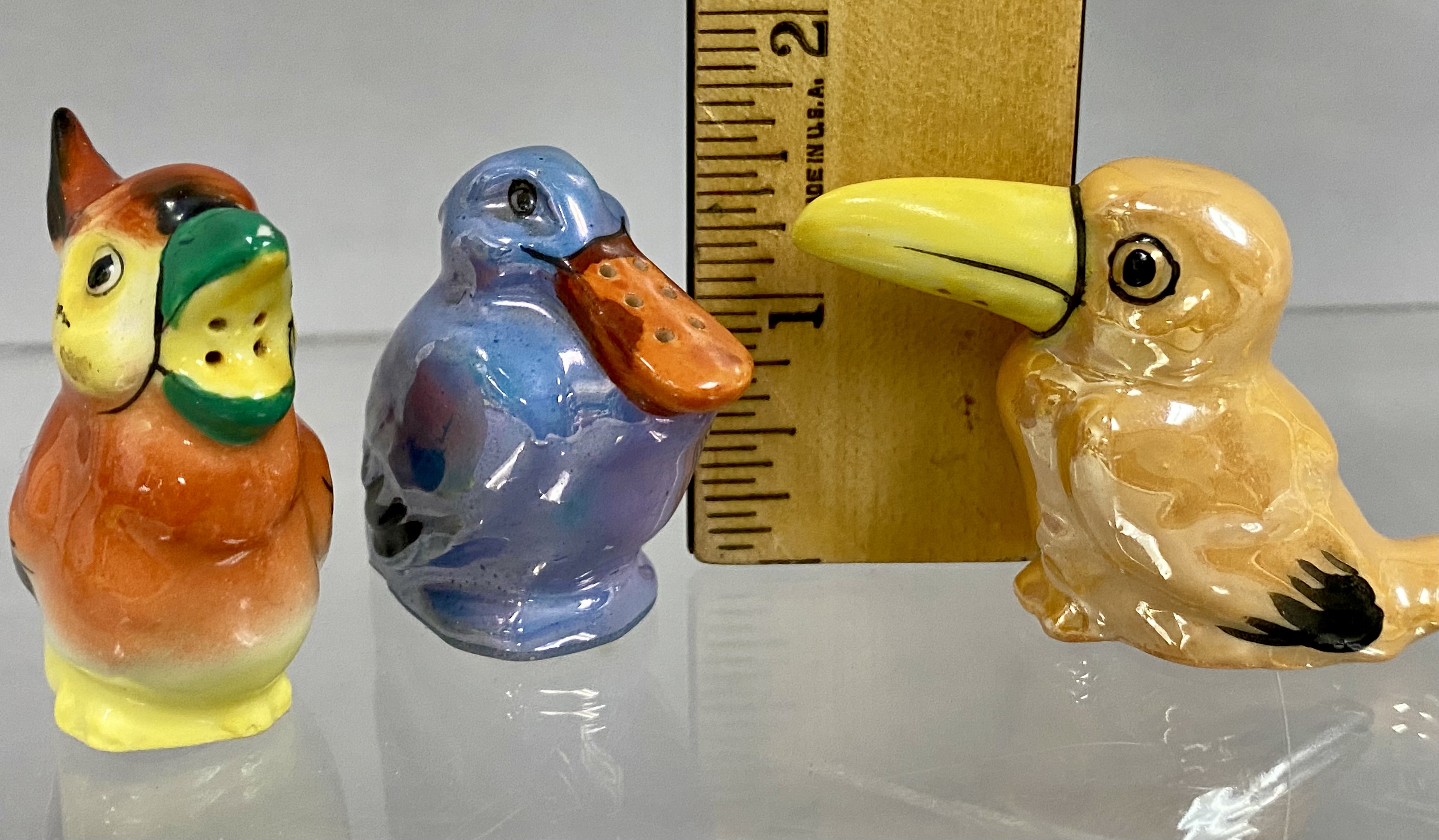 Japan Lusterware Bird Condiment Shakers