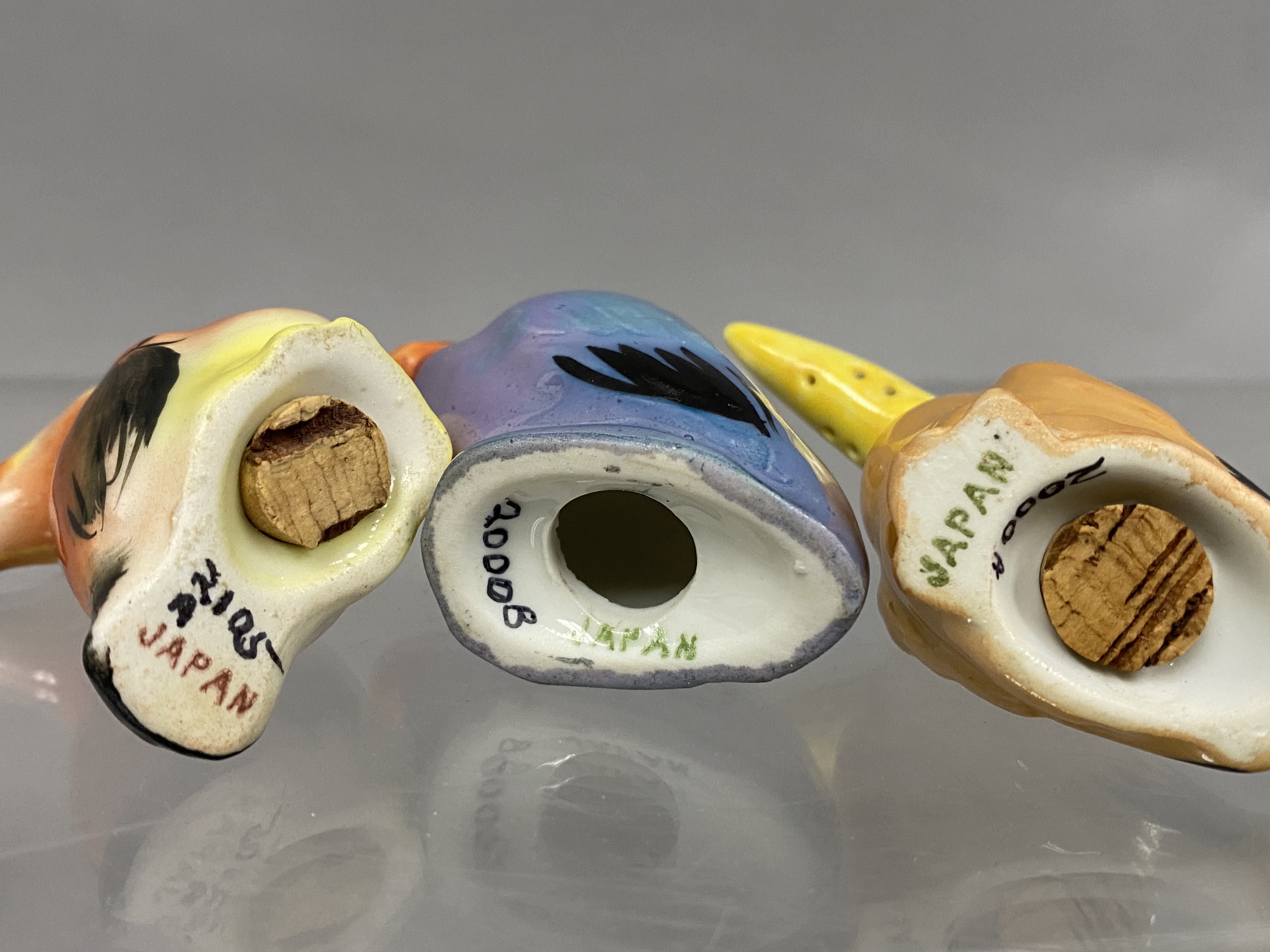 Japan Lusterware Bird Condiment Shakers