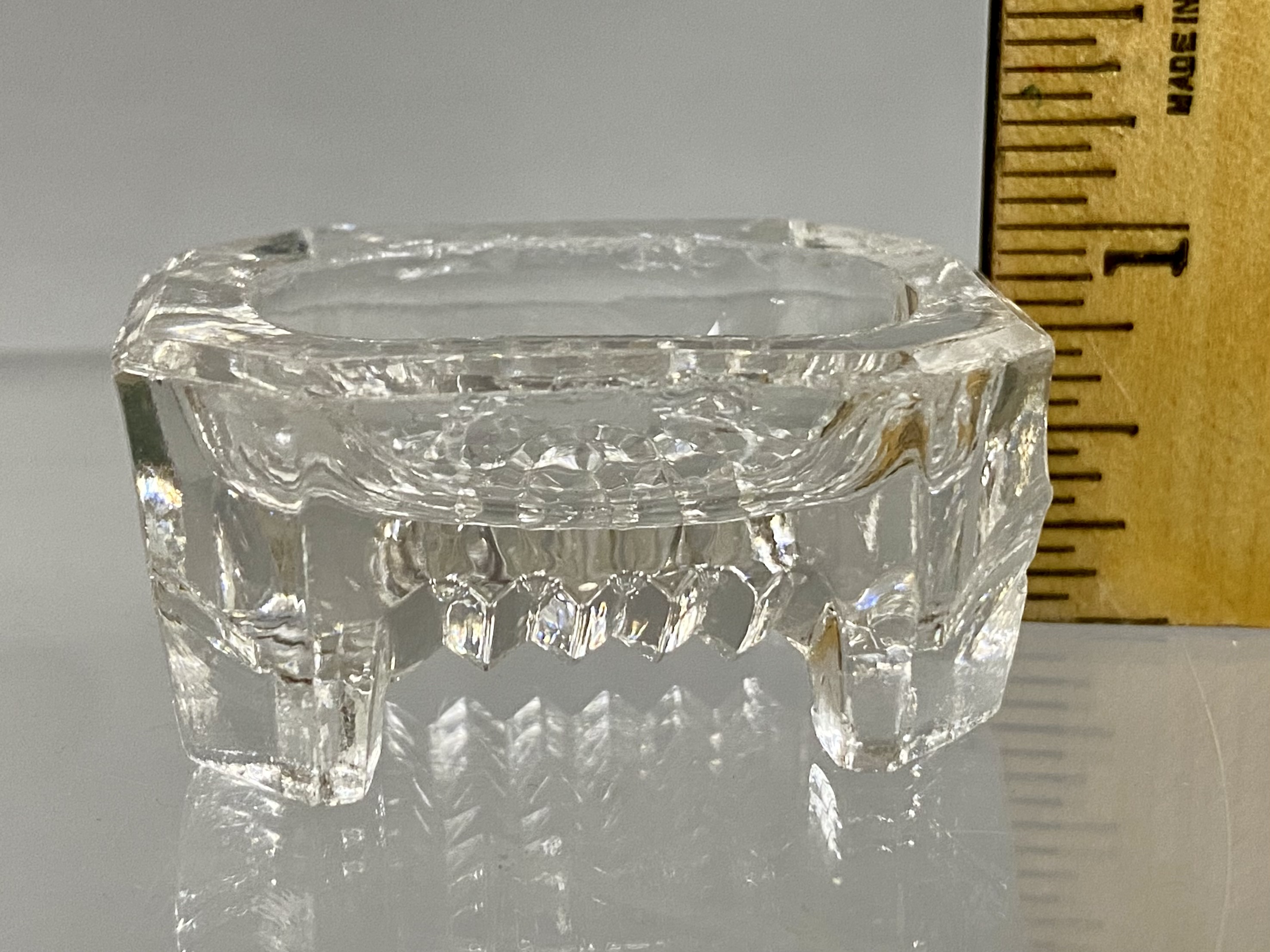 Three Antique Cut Glass Salt Cellars