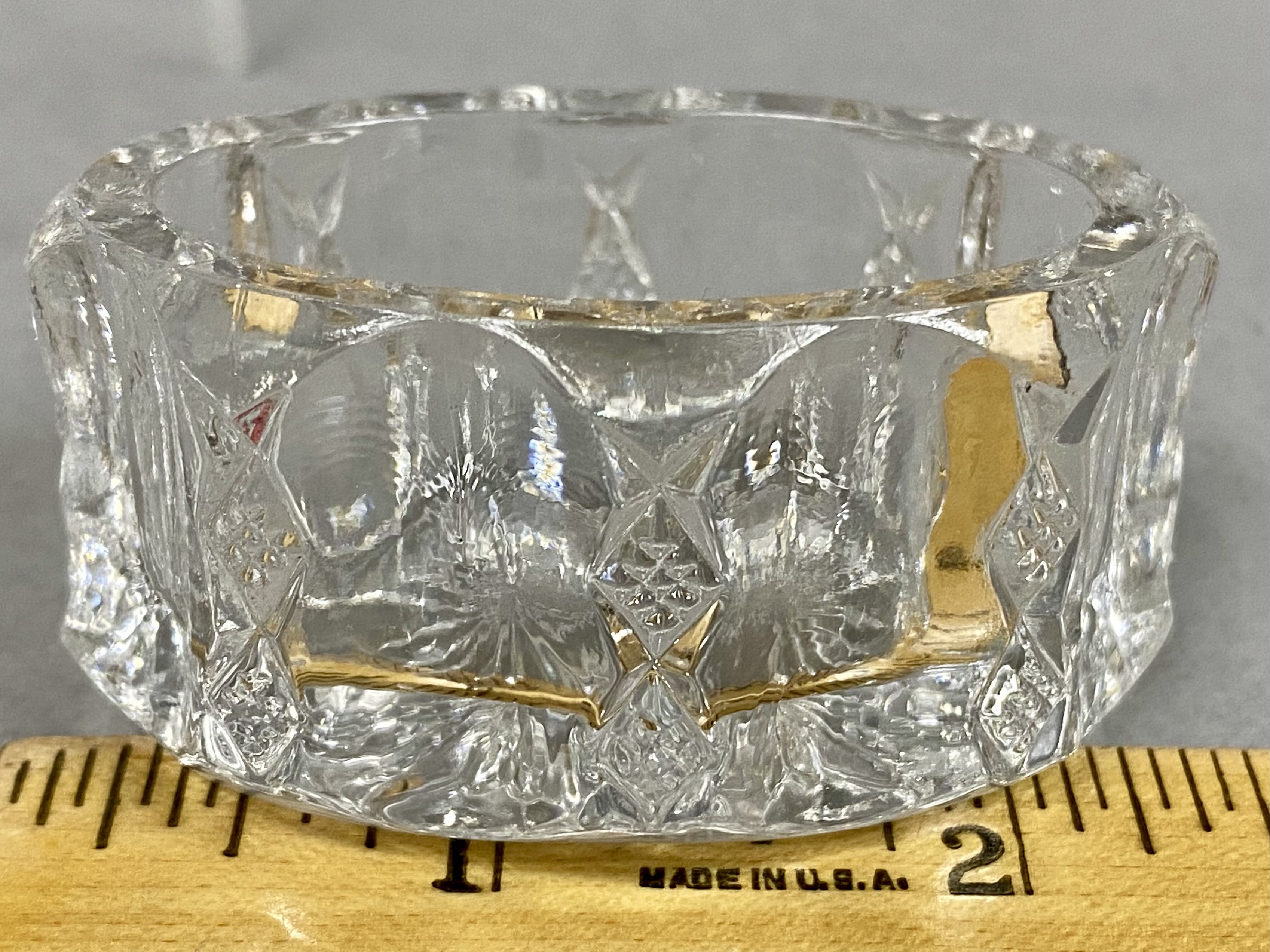 Three Antique Cut Glass Salt Cellars
