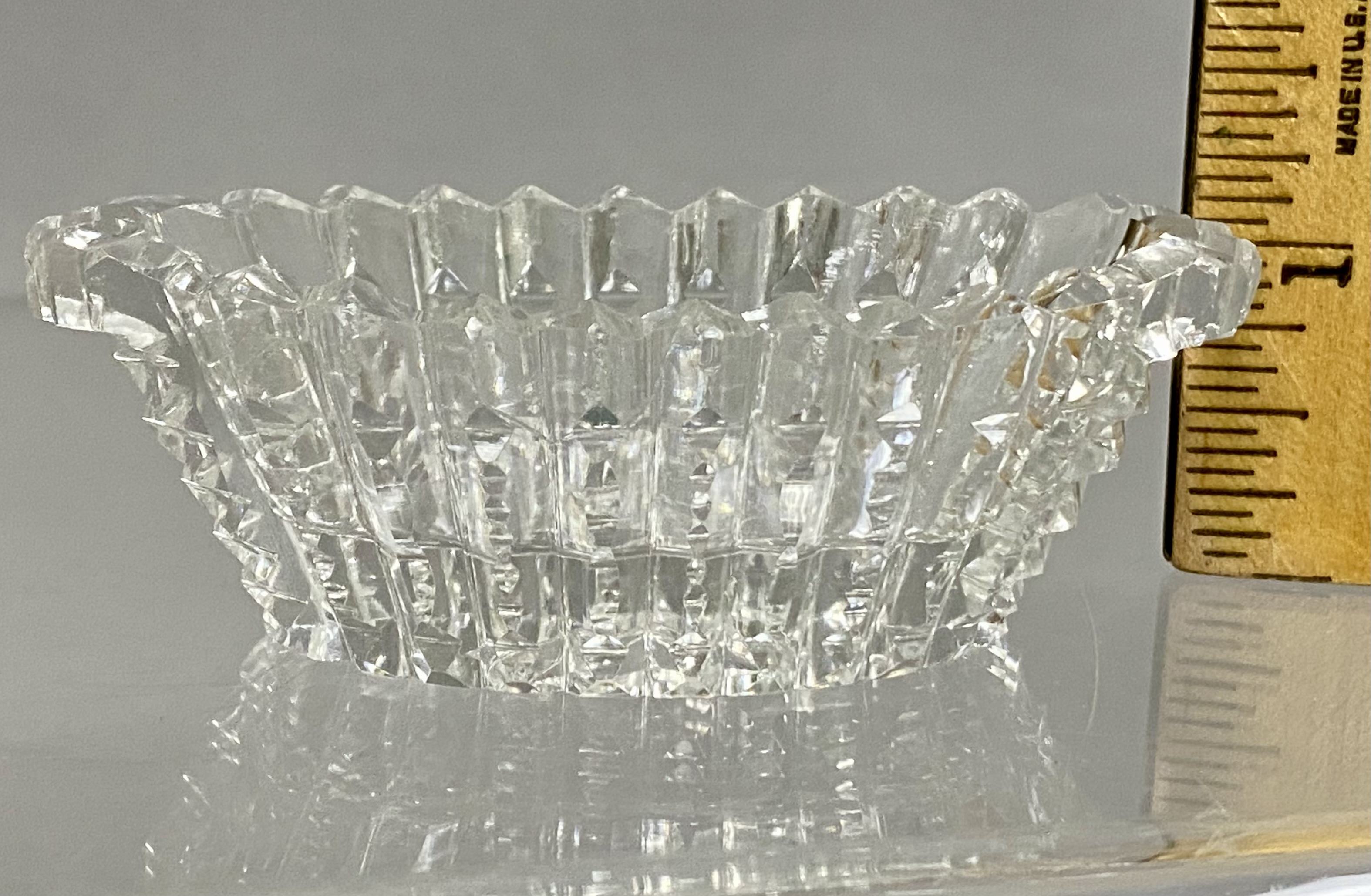 Three Antique Cut Glass Salt Cellars