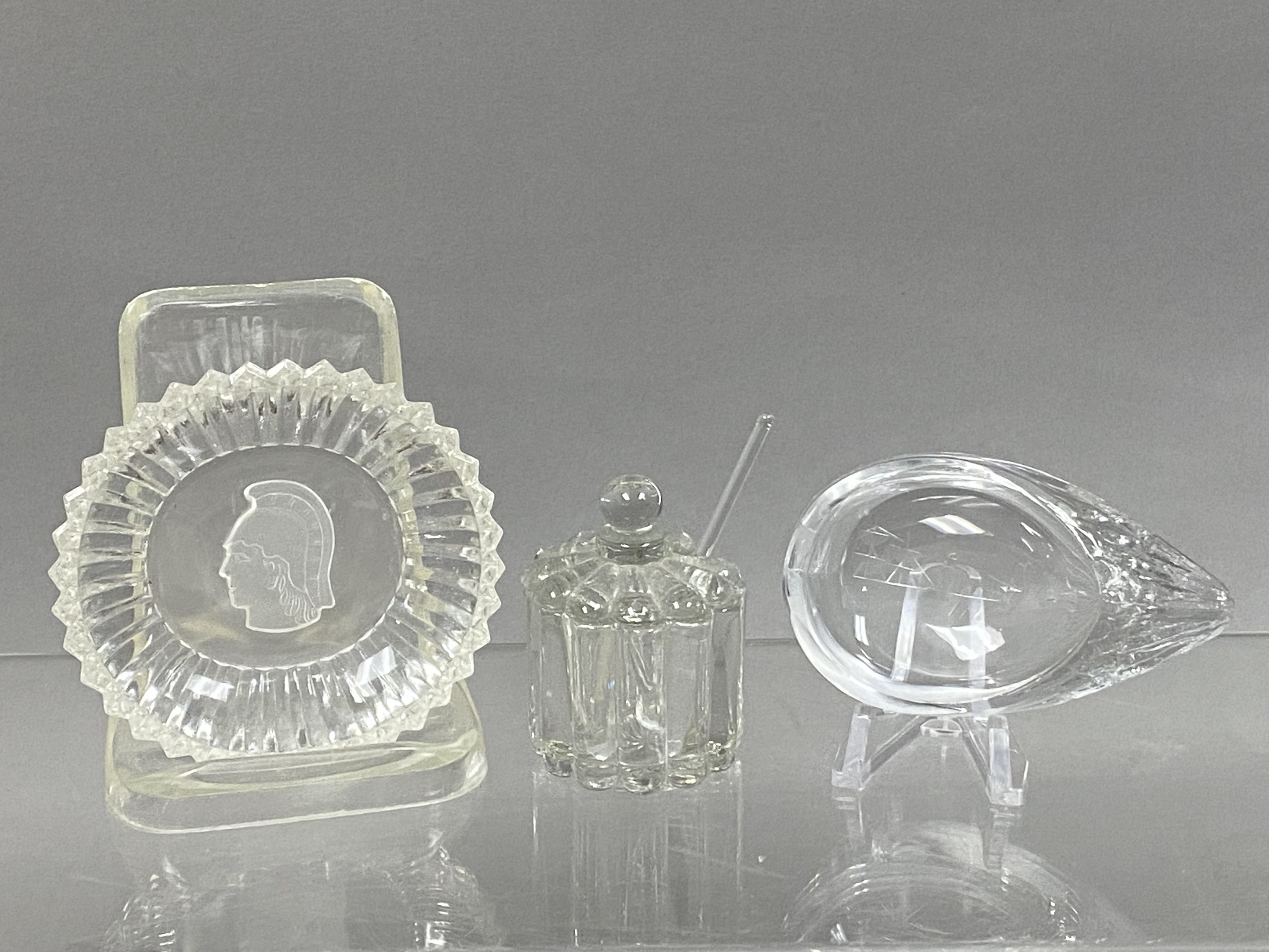 Trio of Clear Decorative Glass