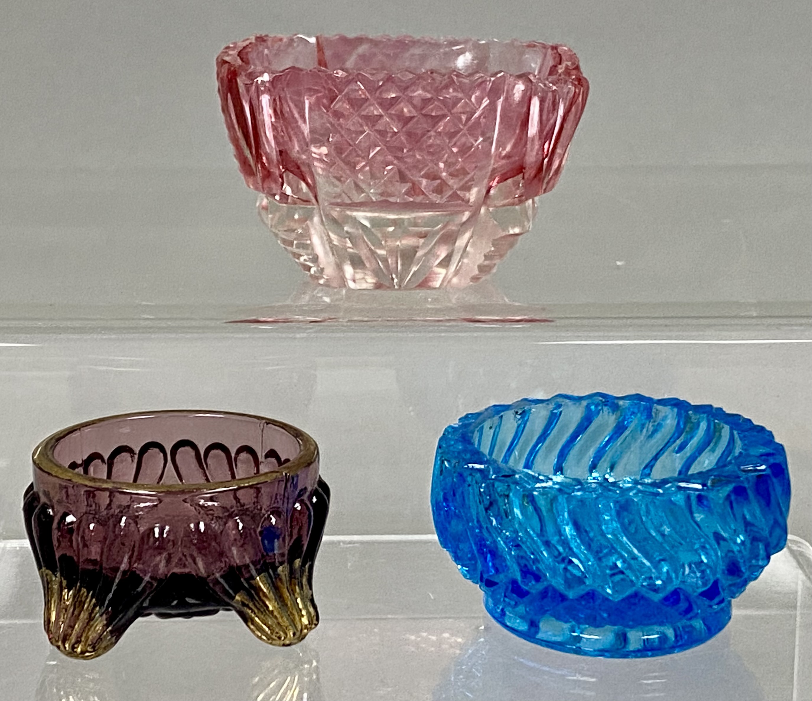 A Trio of Antique Glass Salt Cellars