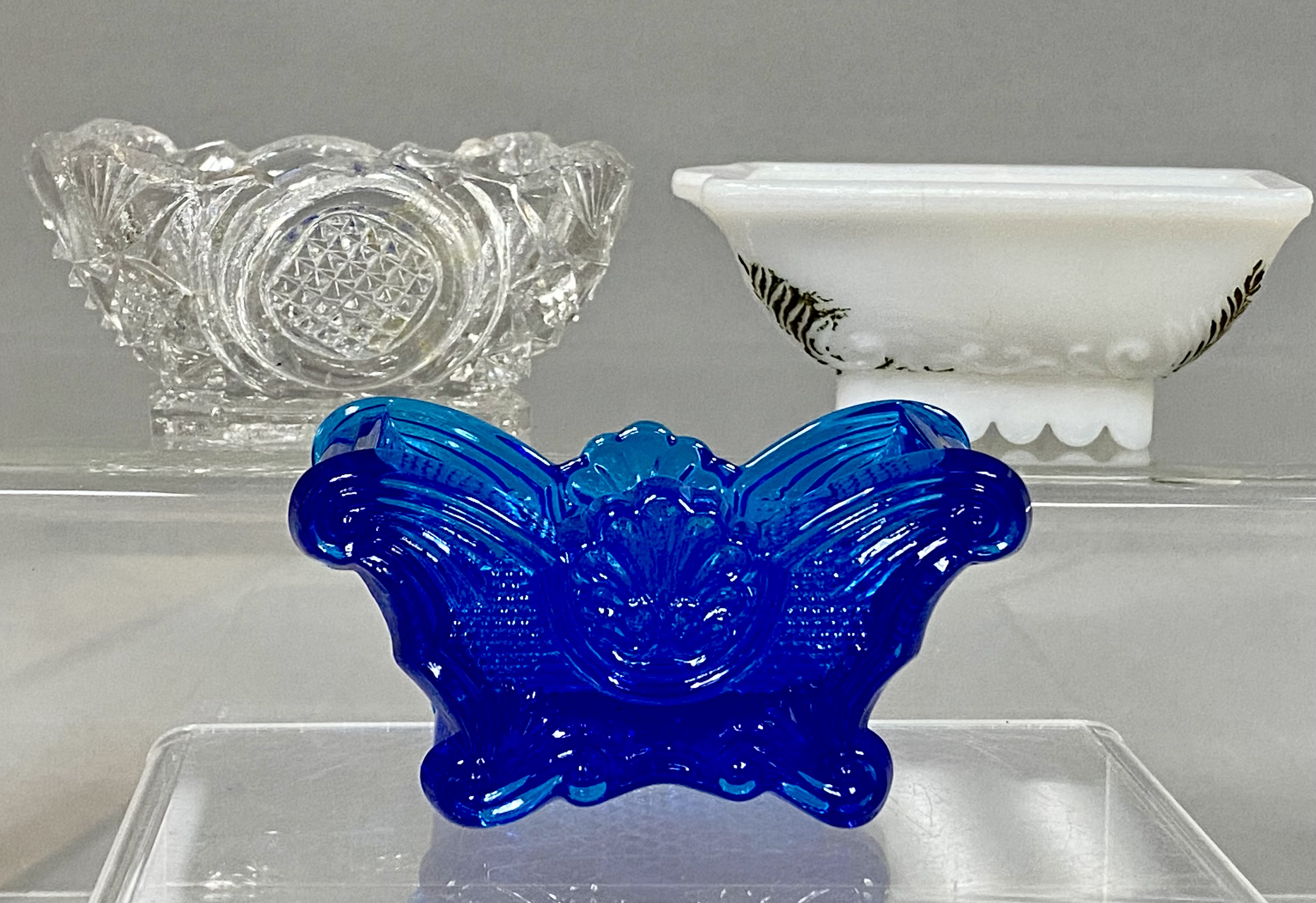 Three Glass Open Salts