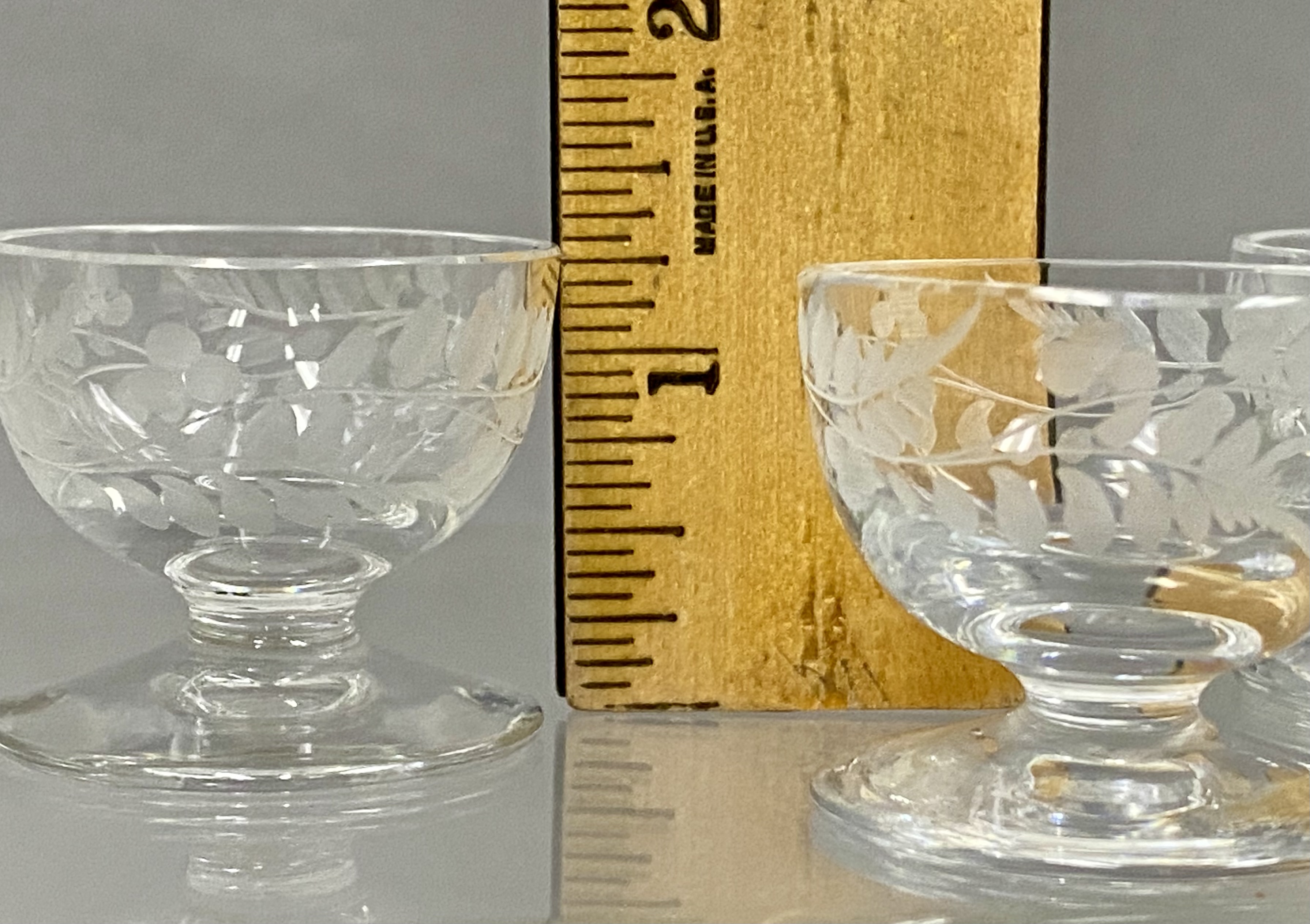 Four Etched Glass Bowls