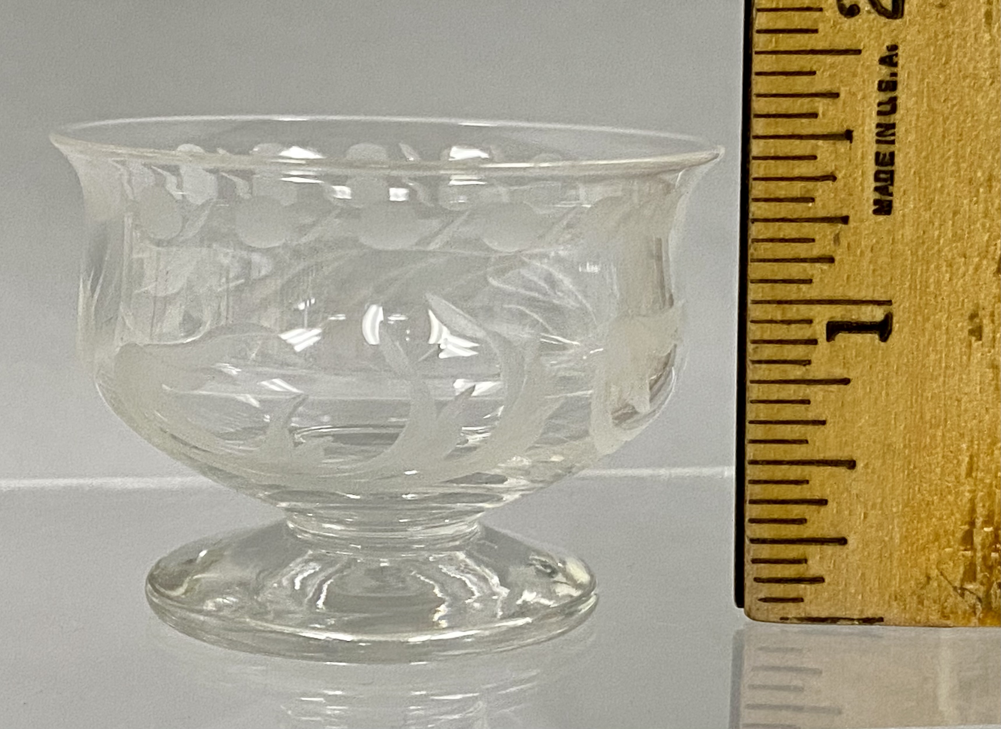 Four Etched Glass Bowls