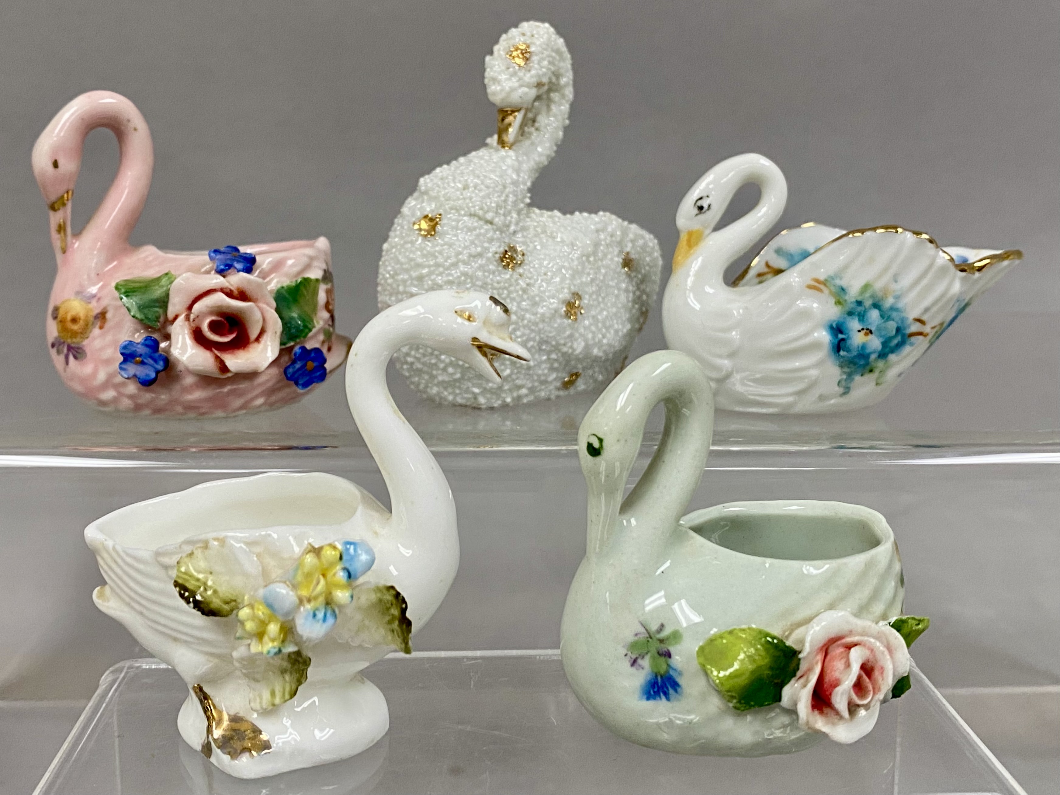 Collection of German Porcelain Swan Dishes