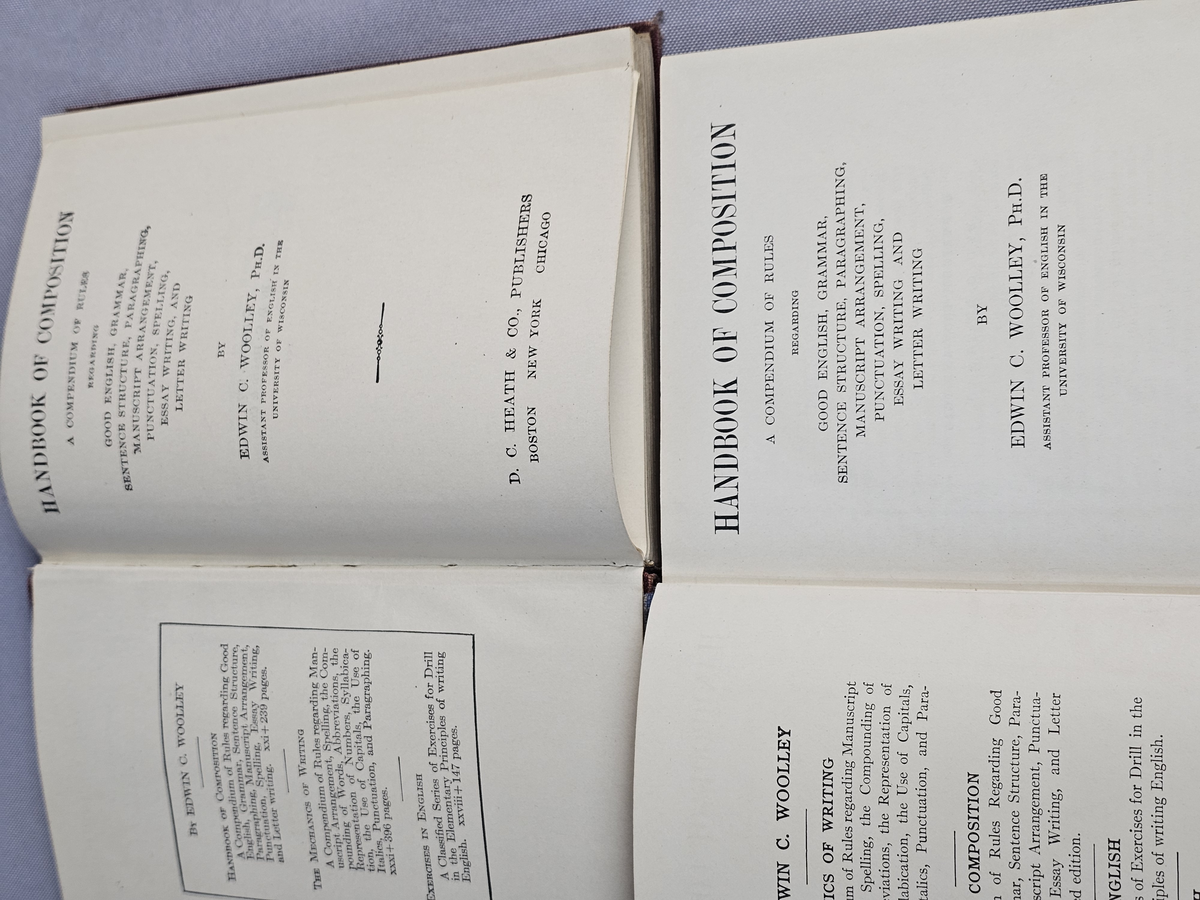 Collection of Seven Vintage English Textbooks