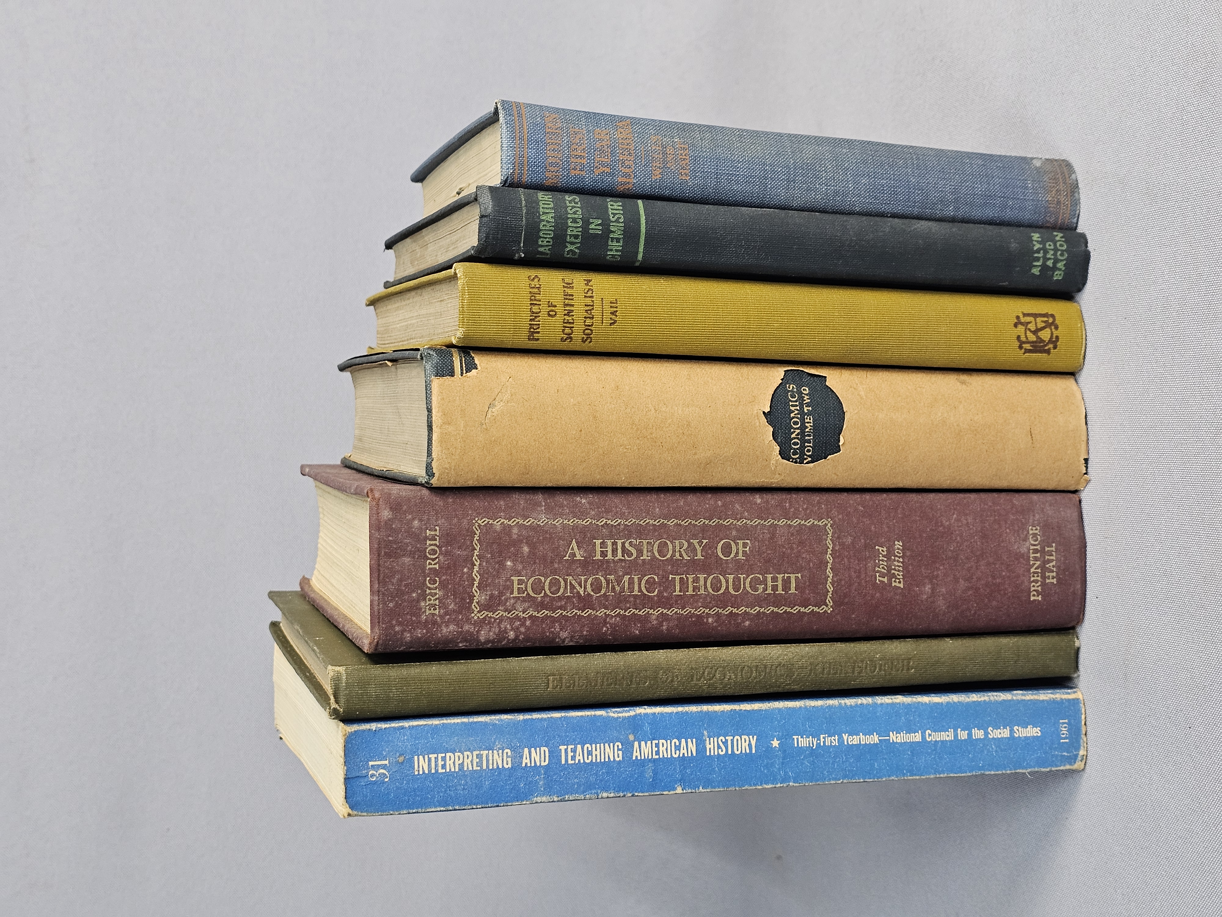 Seven Antique and Vintage Academic Books