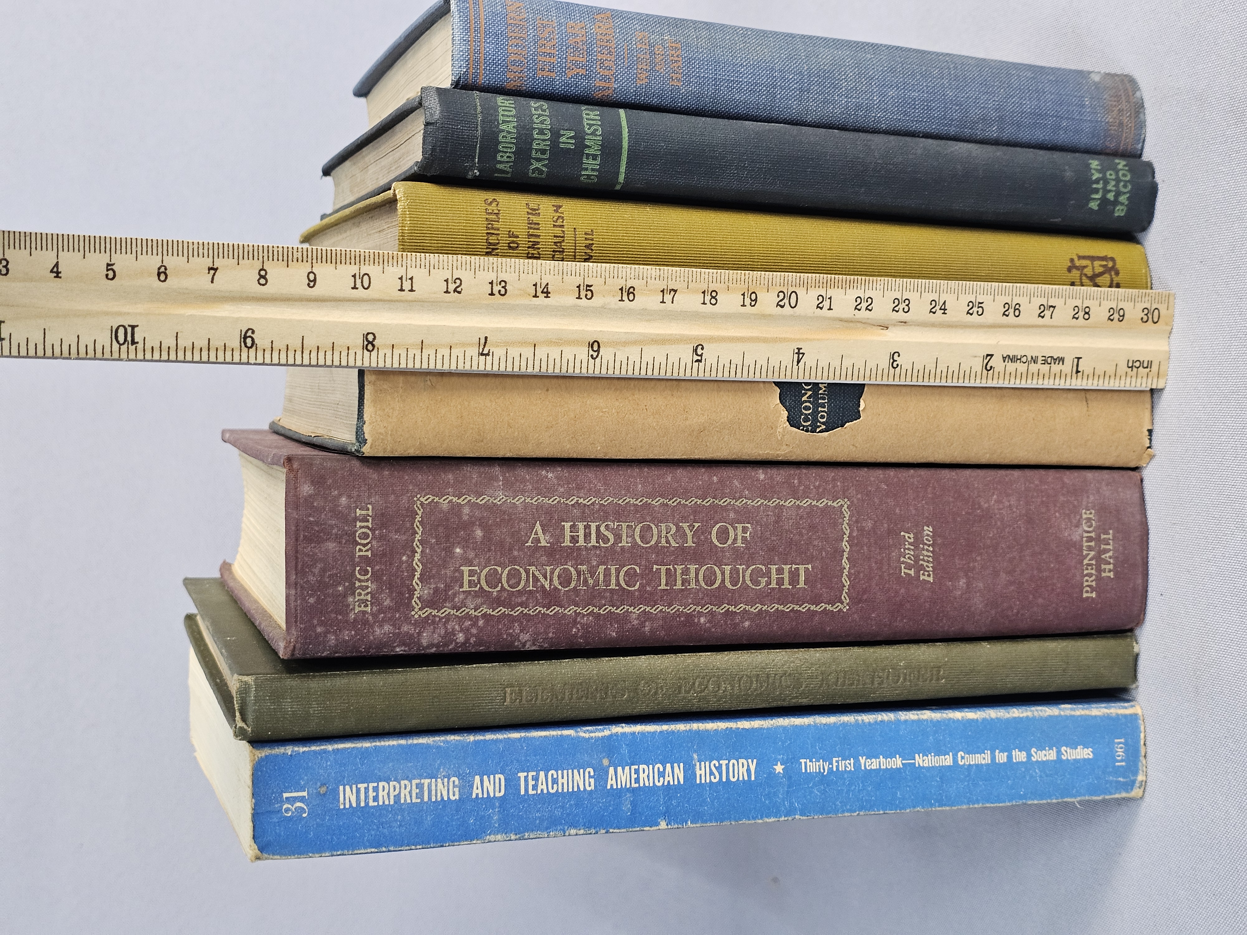 Seven Antique and Vintage Academic Books