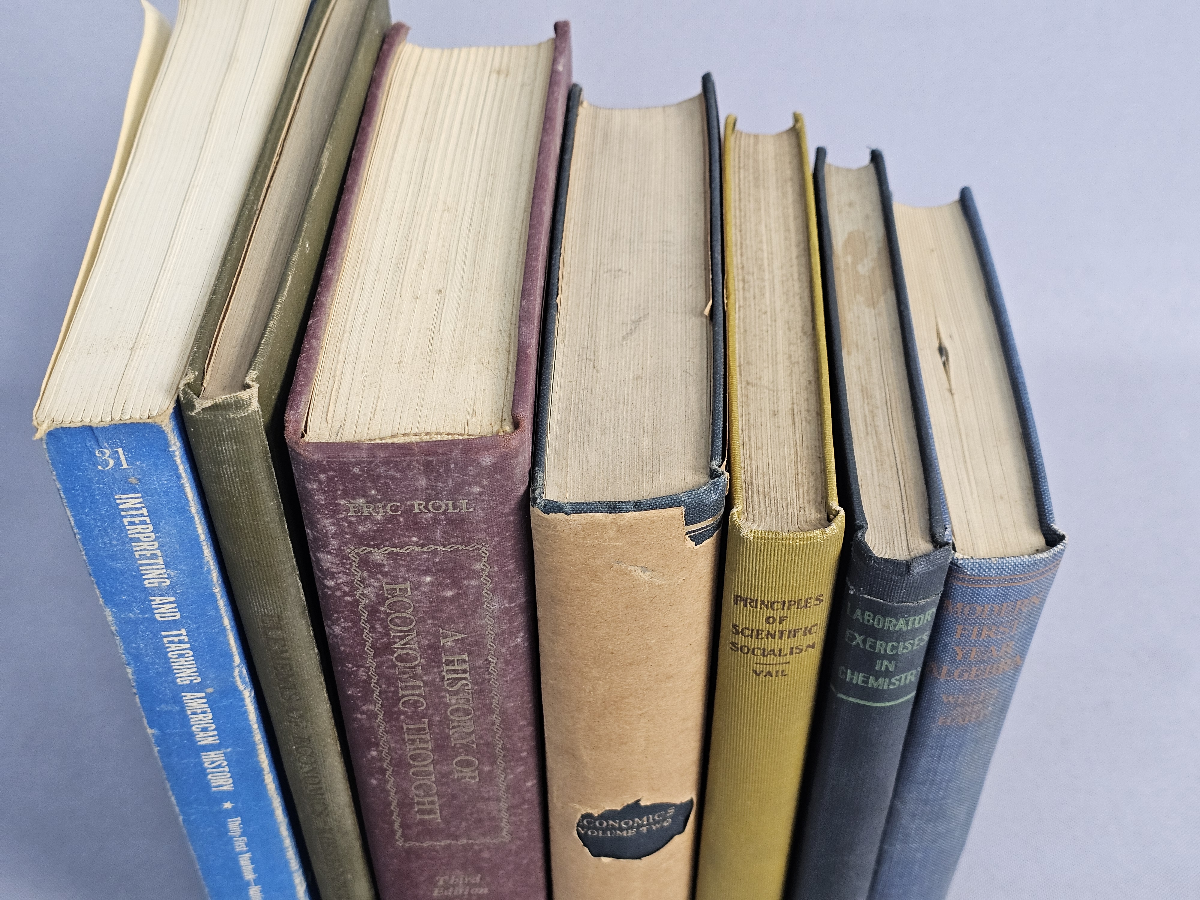 Seven Antique and Vintage Academic Books