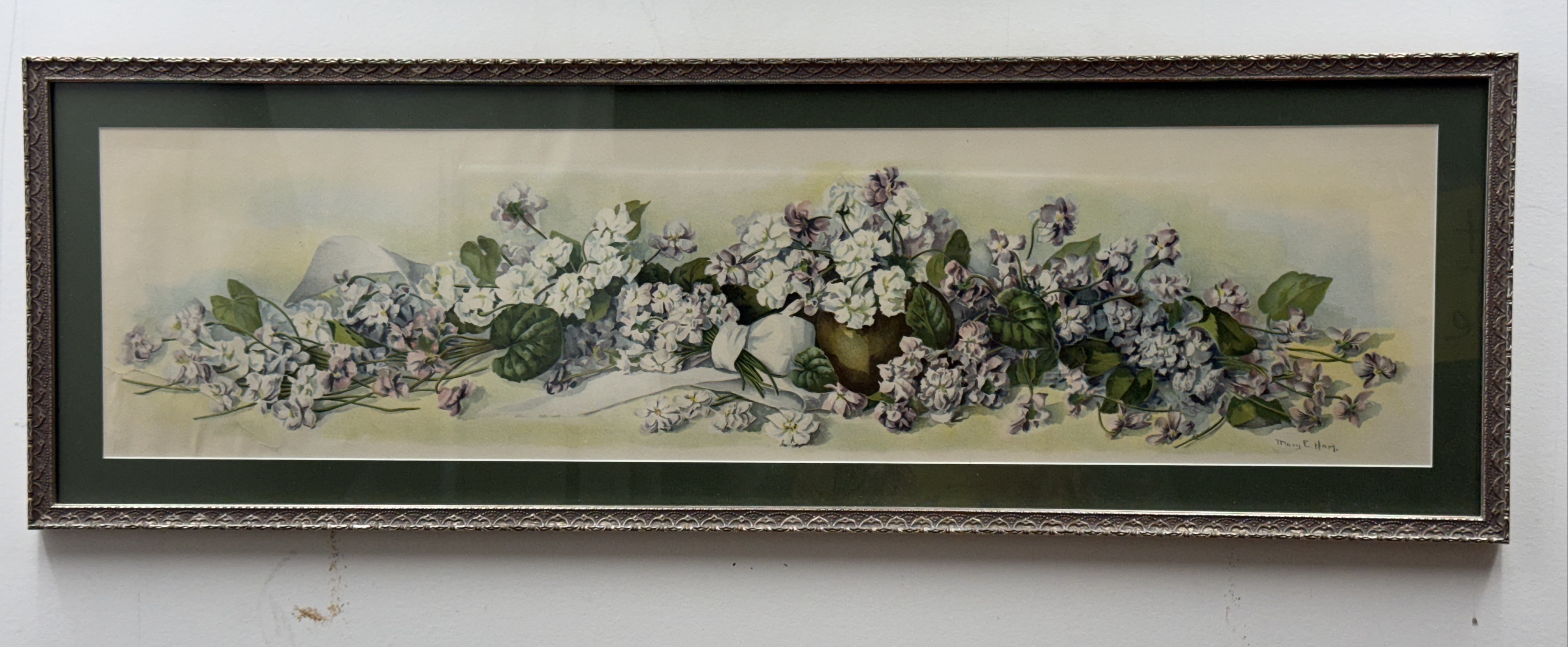 Mary E. Hart Violets Watercolor