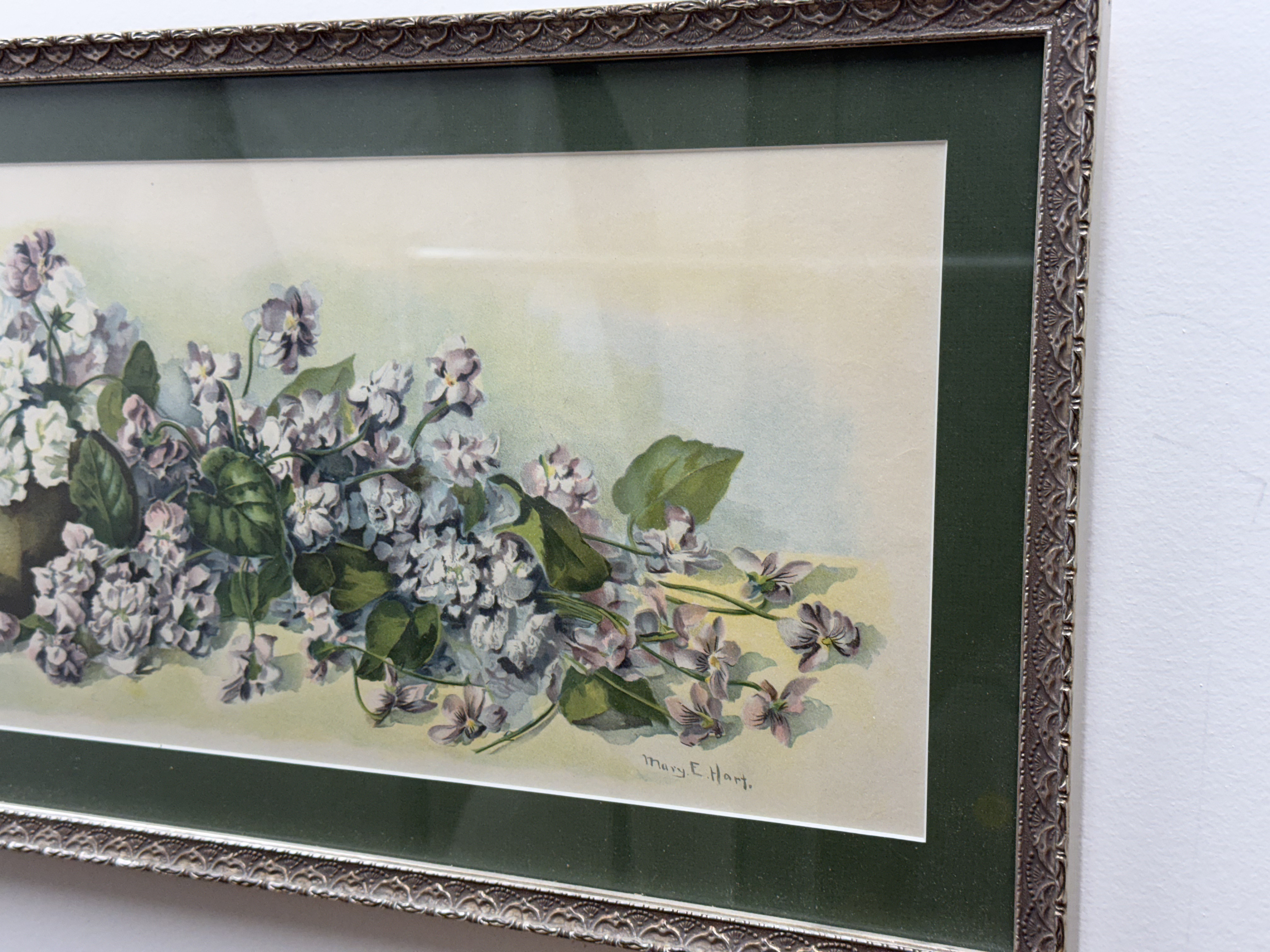 Mary E. Hart Violets Watercolor