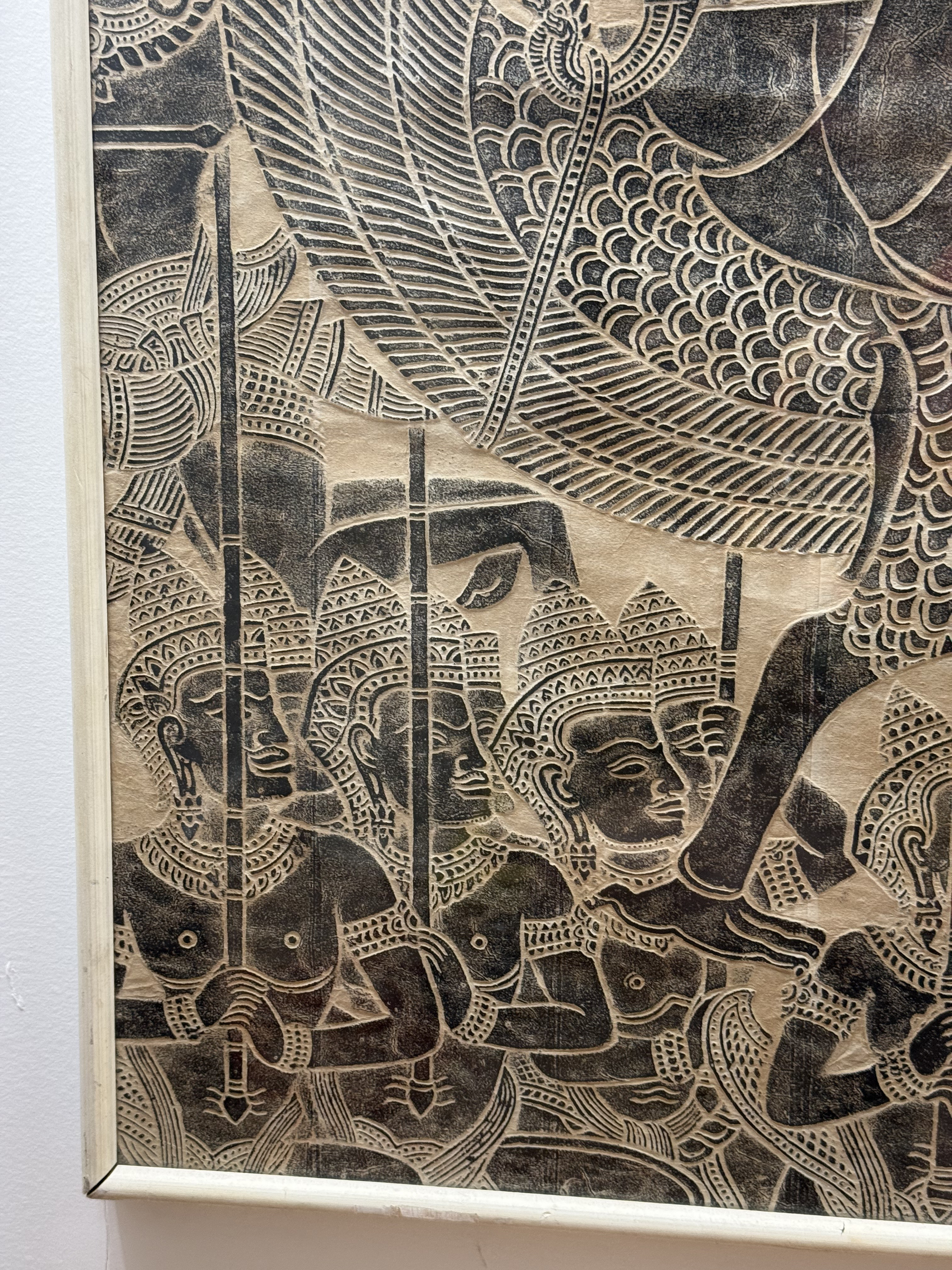 Large Cambodian Angkor Wat Temple Rubbing