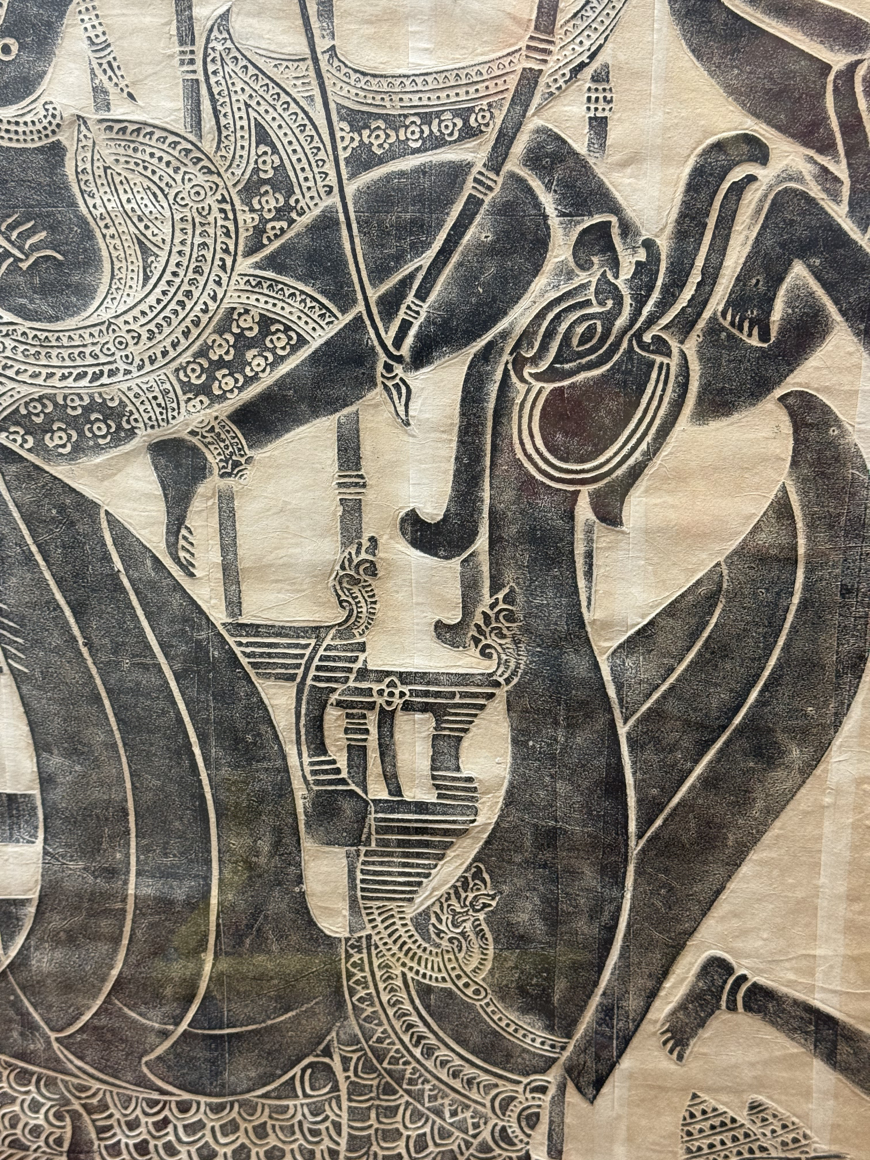 Large Cambodian Angkor Wat Temple Rubbing