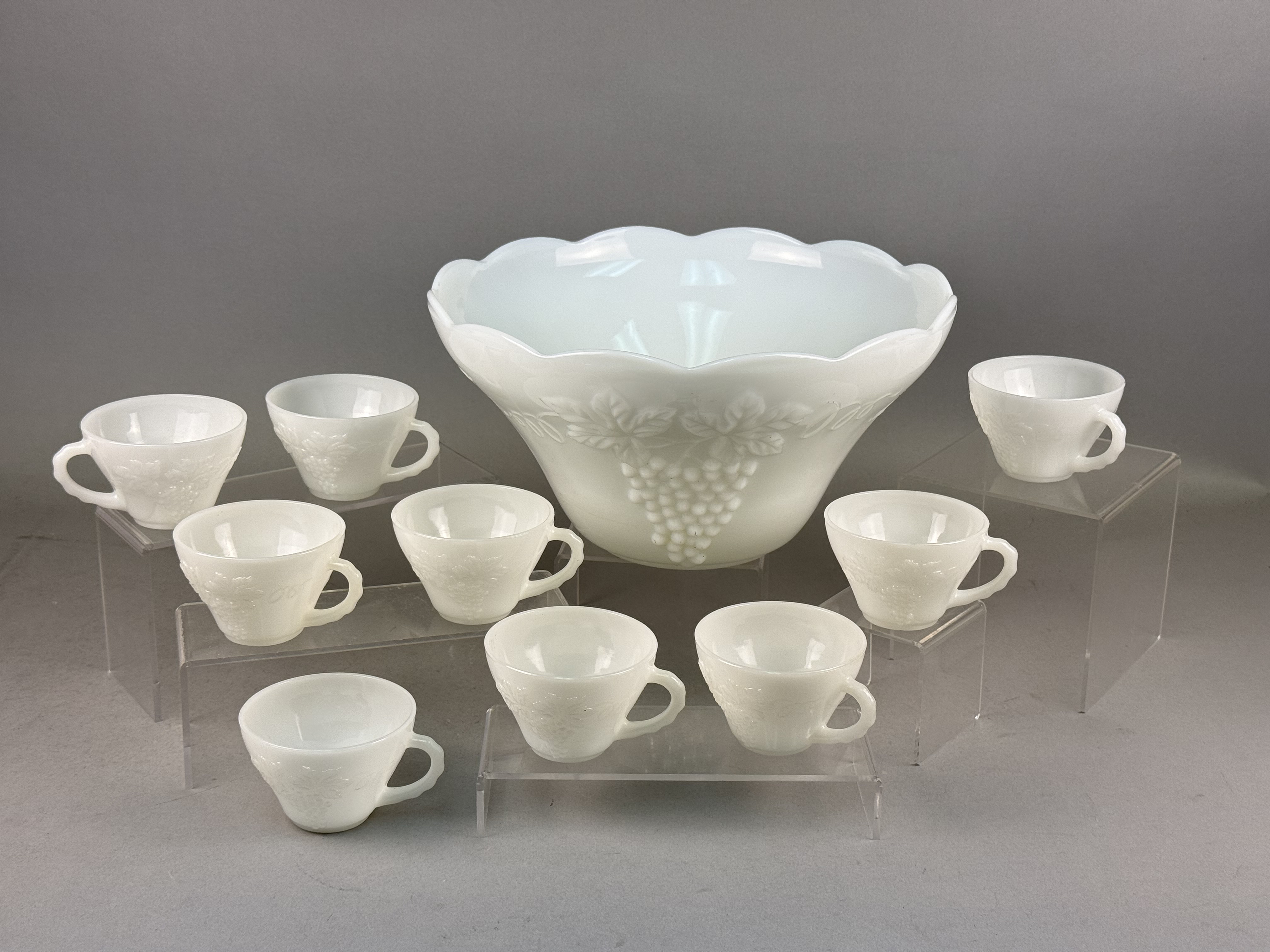 Anchor Hocking Milk Glass Punch Set