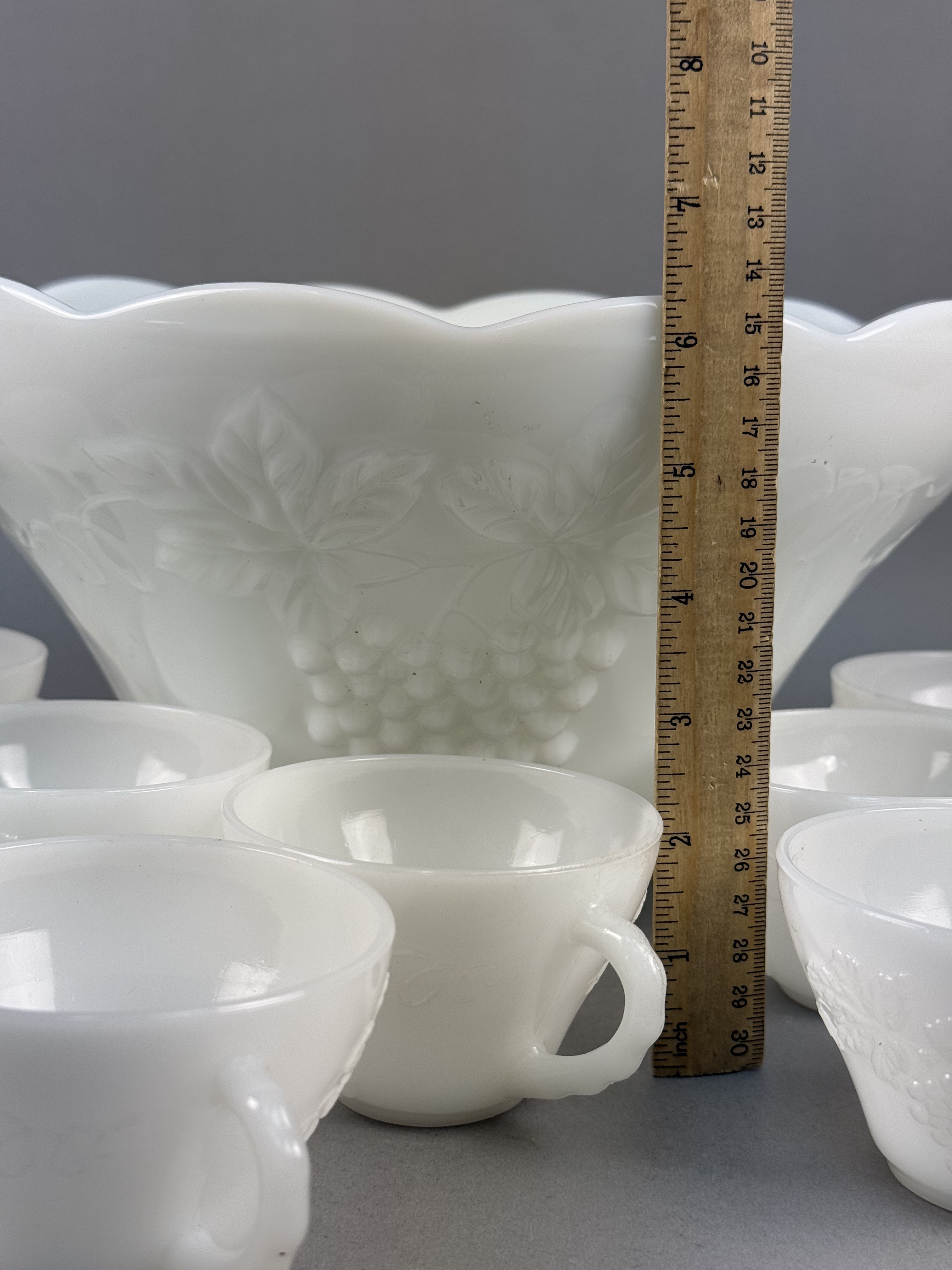 Anchor Hocking Milk Glass Punch Set