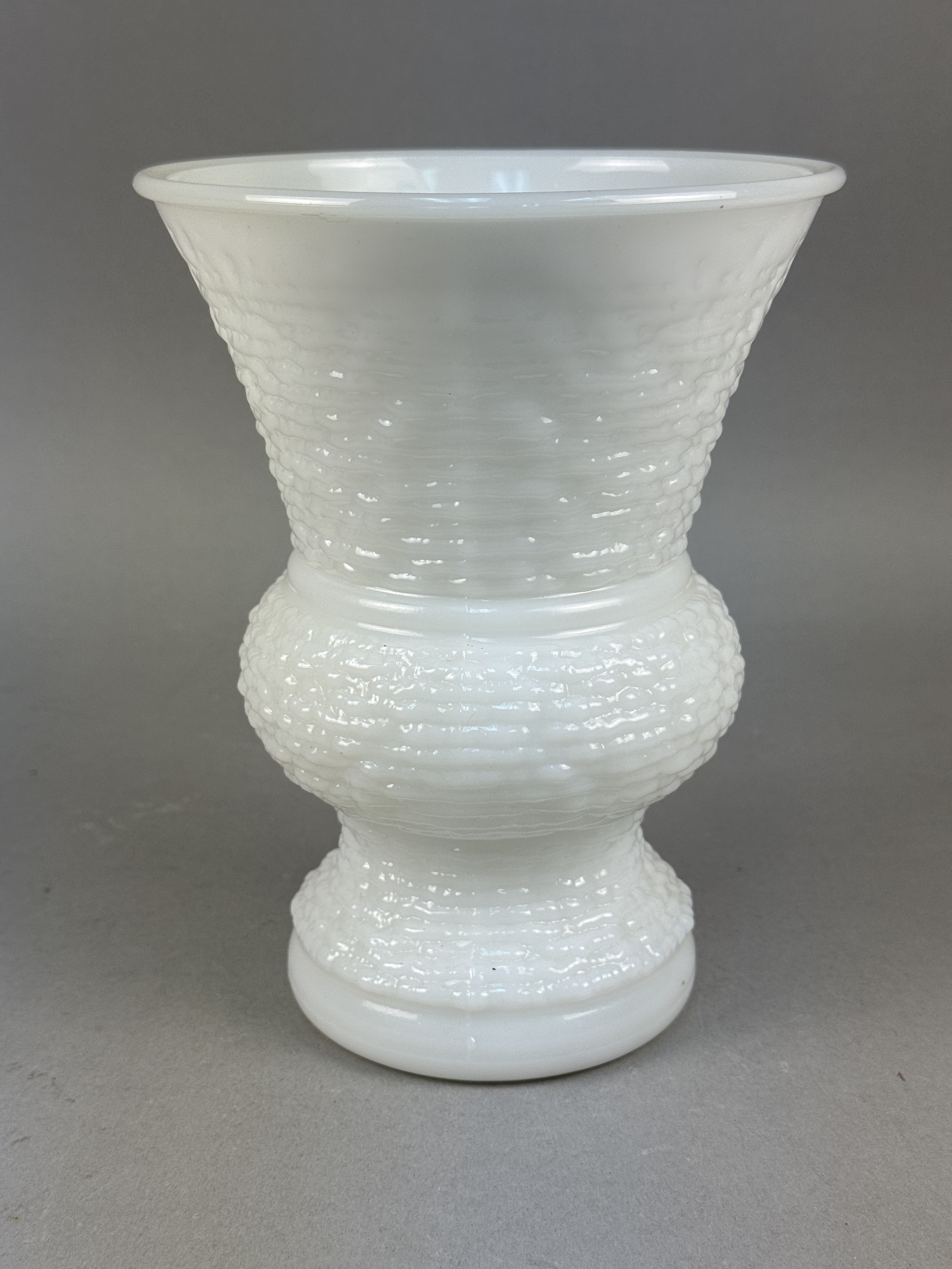 NAPCO Basketweave Milk Glass Vase