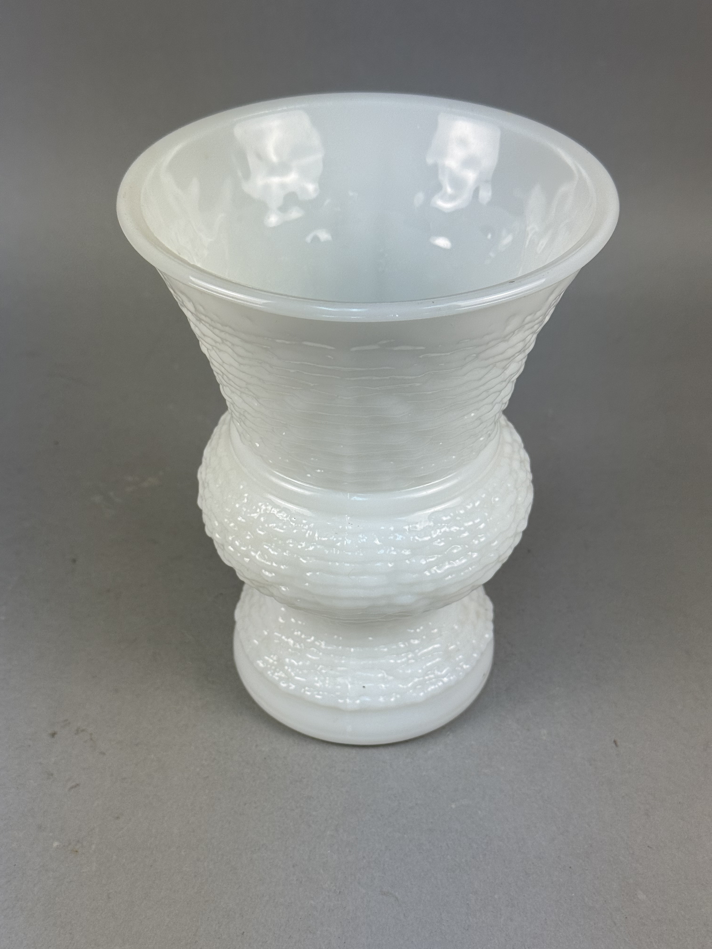 NAPCO Basketweave Milk Glass Vase