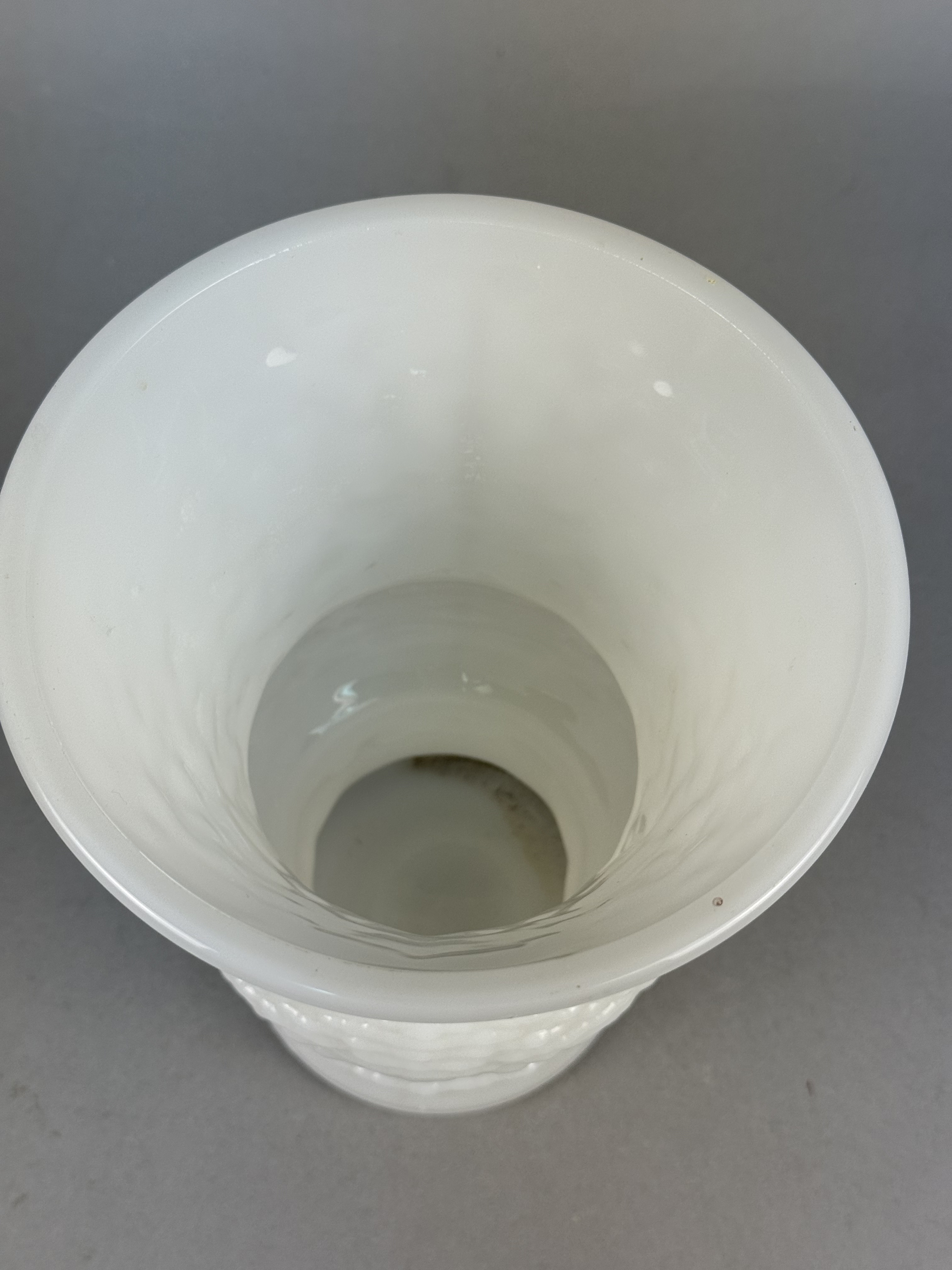 NAPCO Basketweave Milk Glass Vase