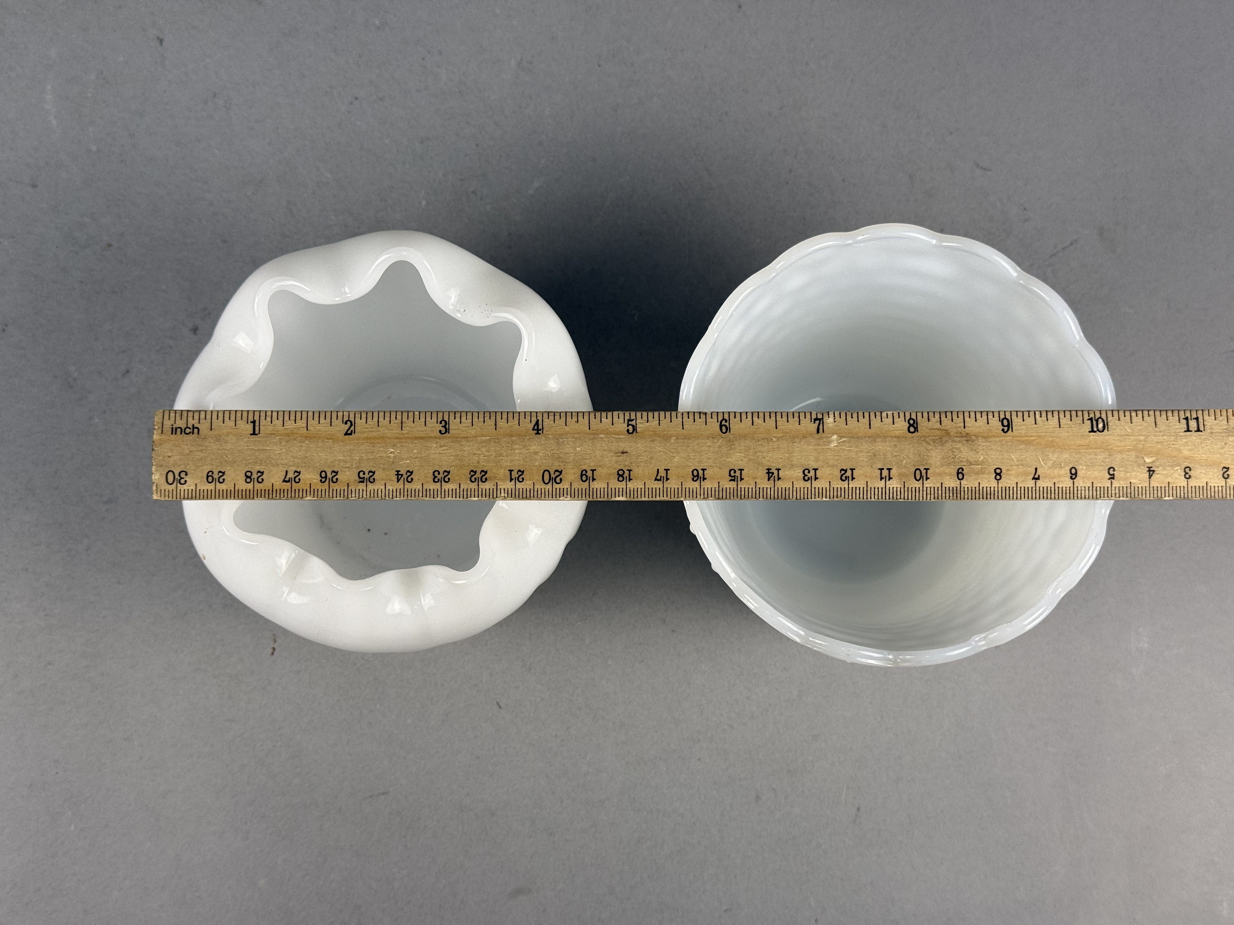 Fire-King and Hobnail Milk Glass Planters
