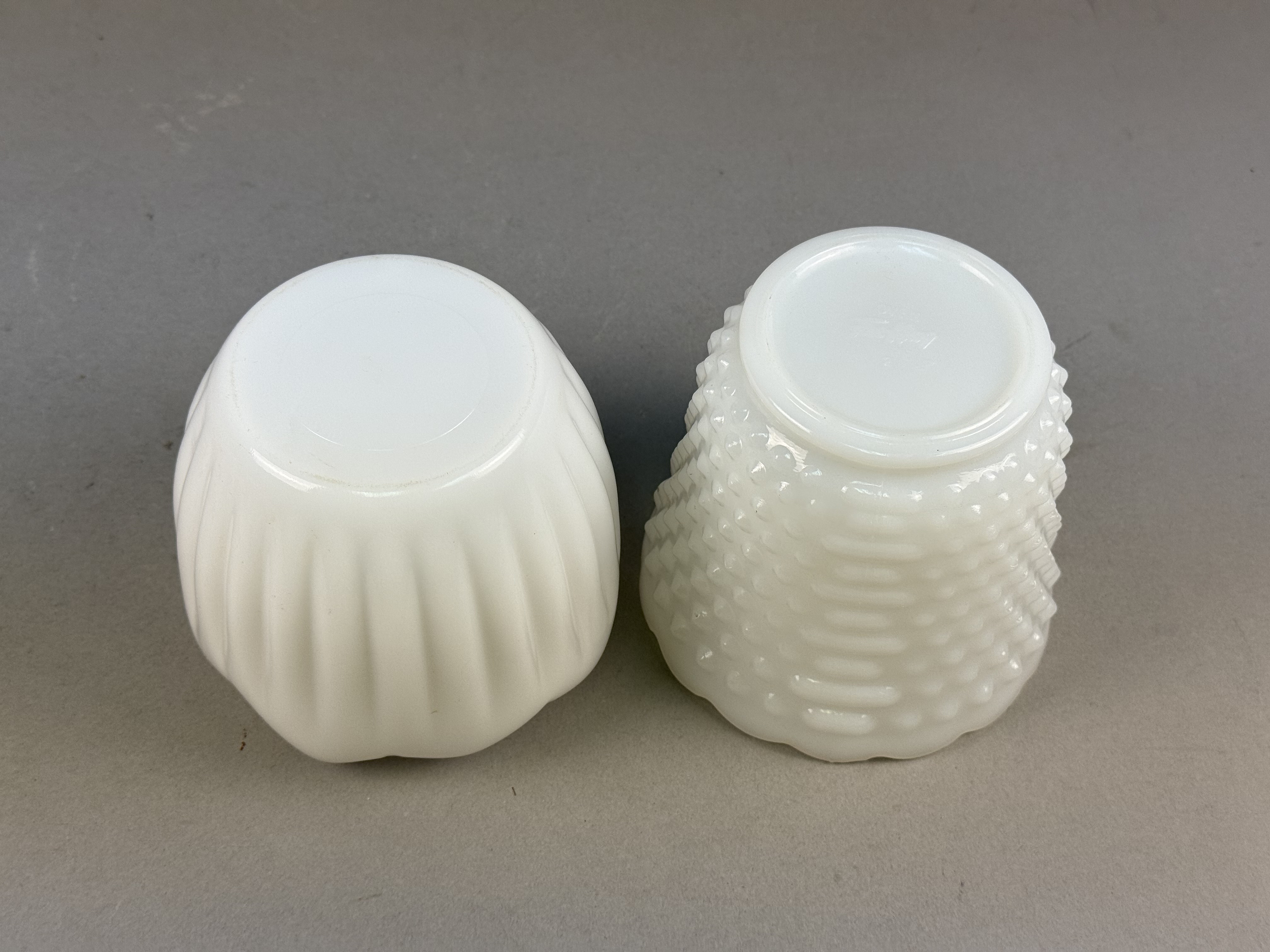 Fire-King and Hobnail Milk Glass Planters
