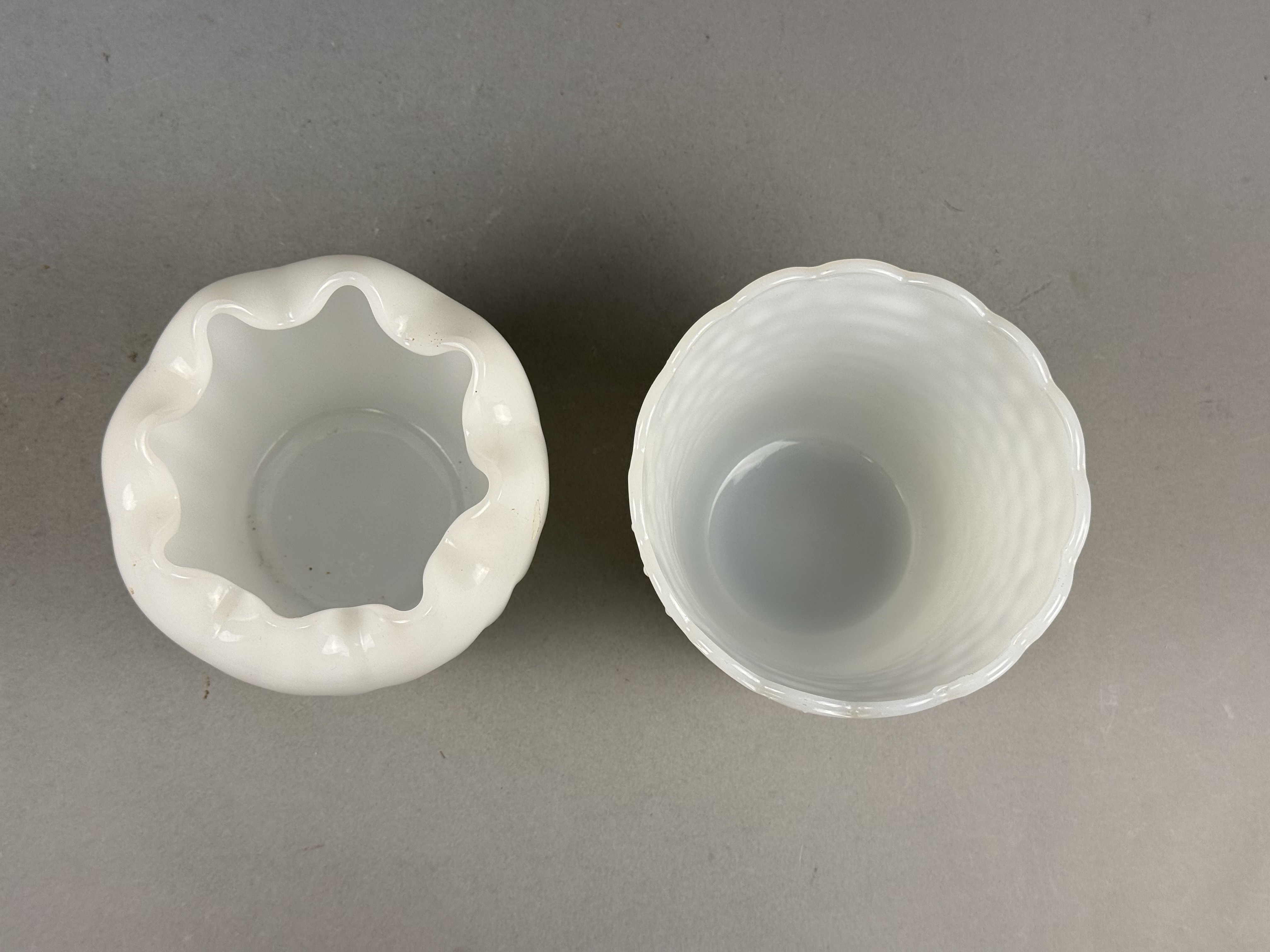 Fire-King and Hobnail Milk Glass Planters