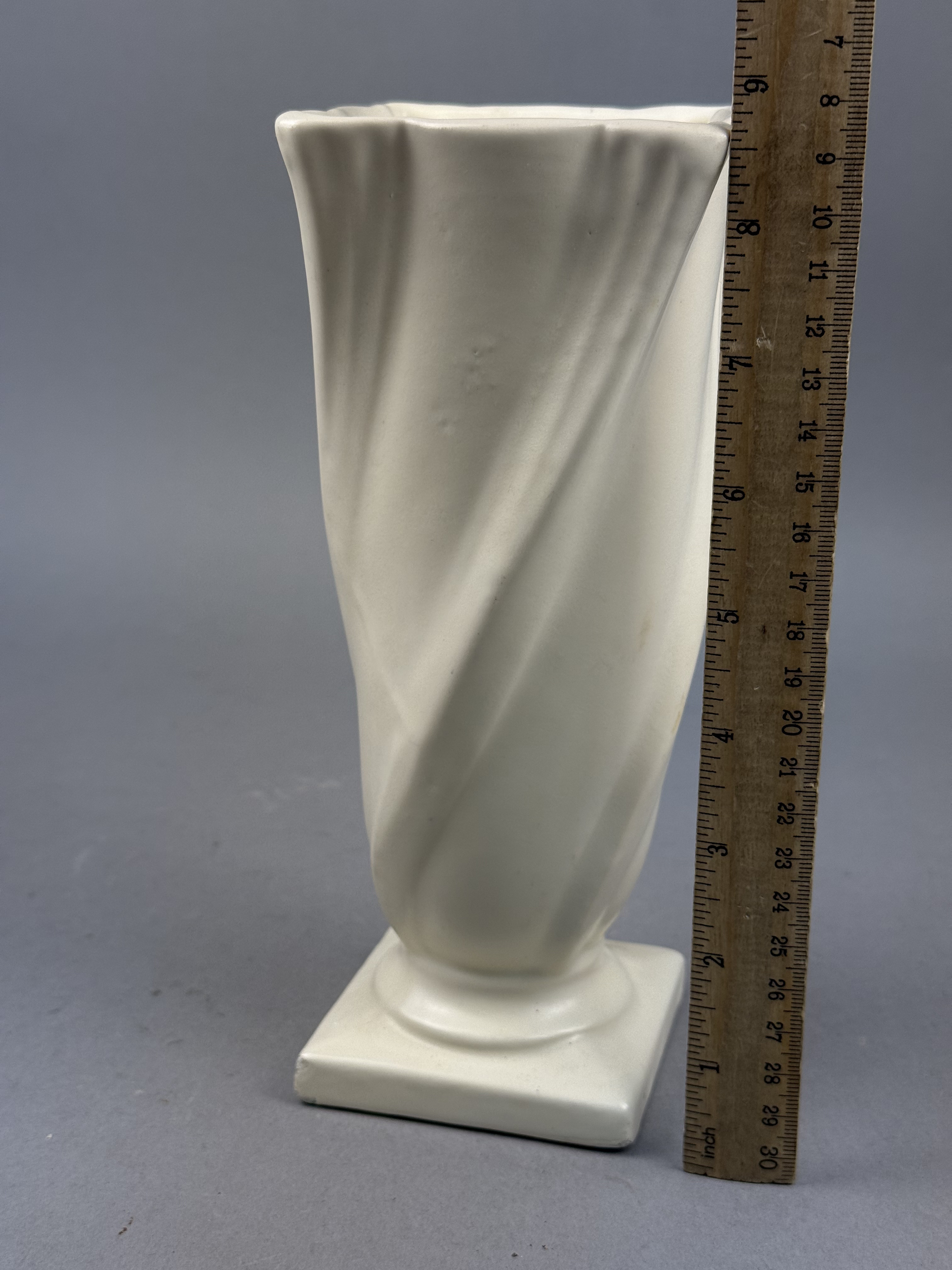 Camark Pottery Twisted Ivory Vase