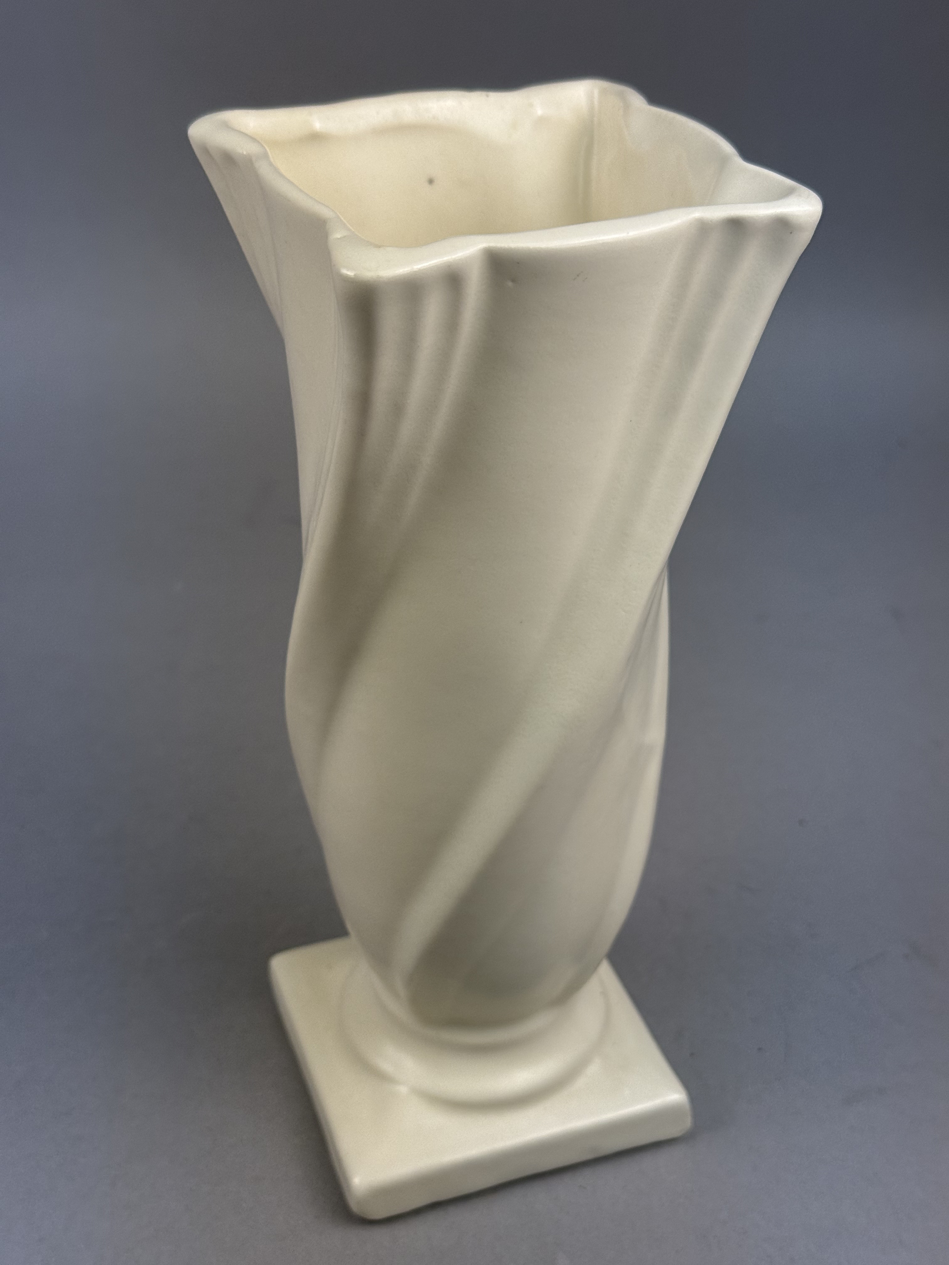 Camark Pottery Twisted Ivory Vase