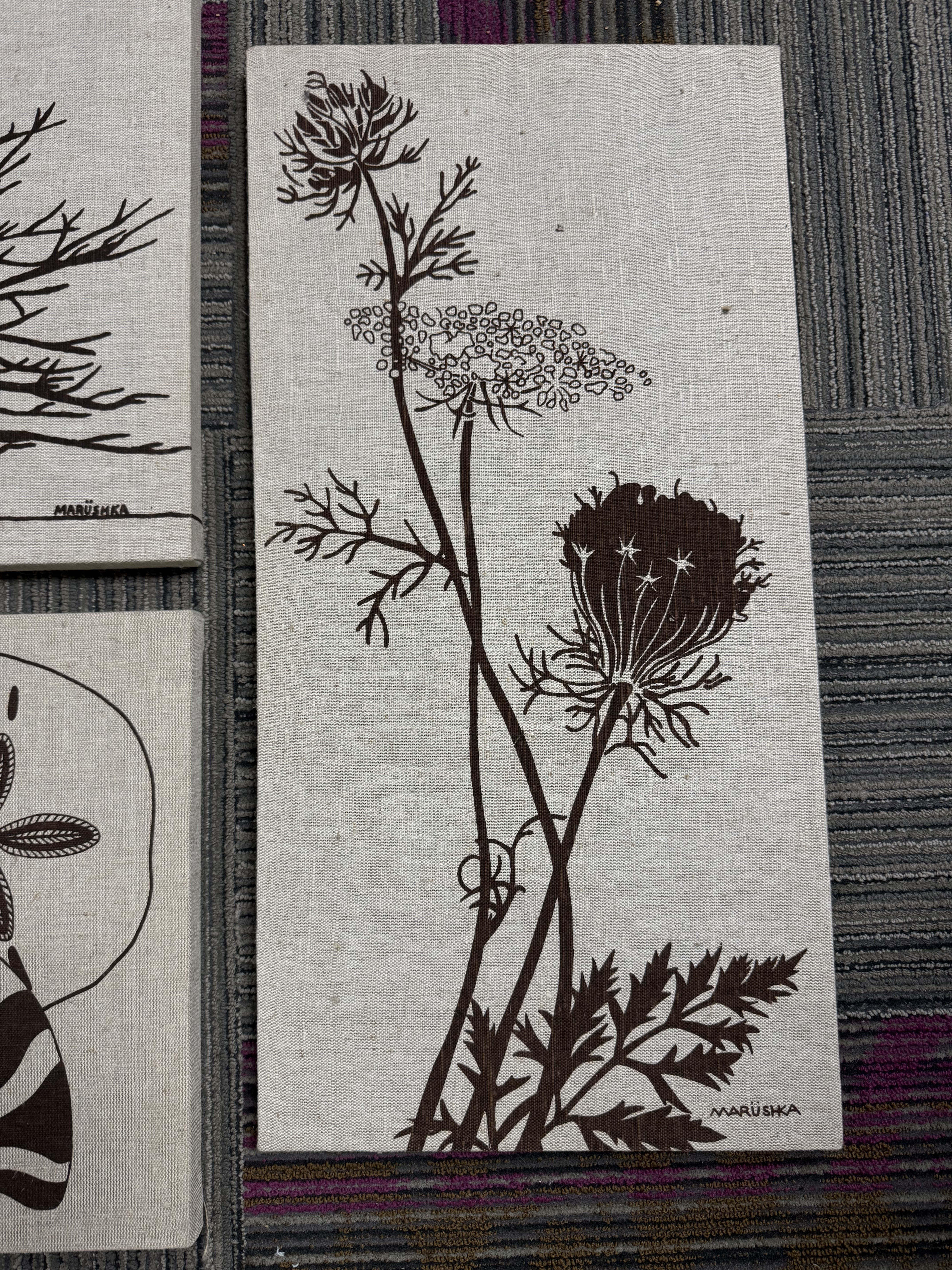 A Trio of Marüshka Screened Linen Prints