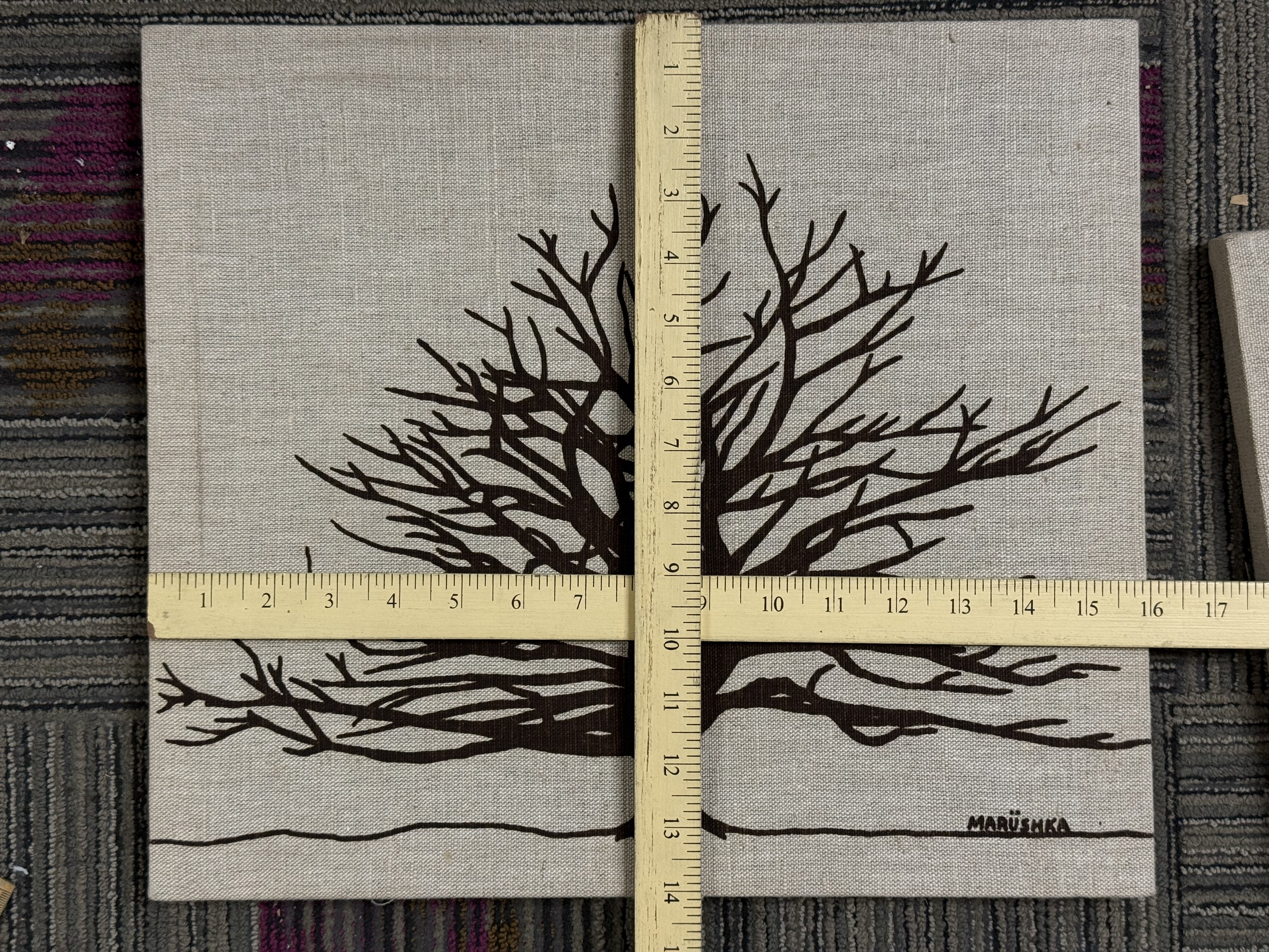A Trio of Marüshka Screened Linen Prints