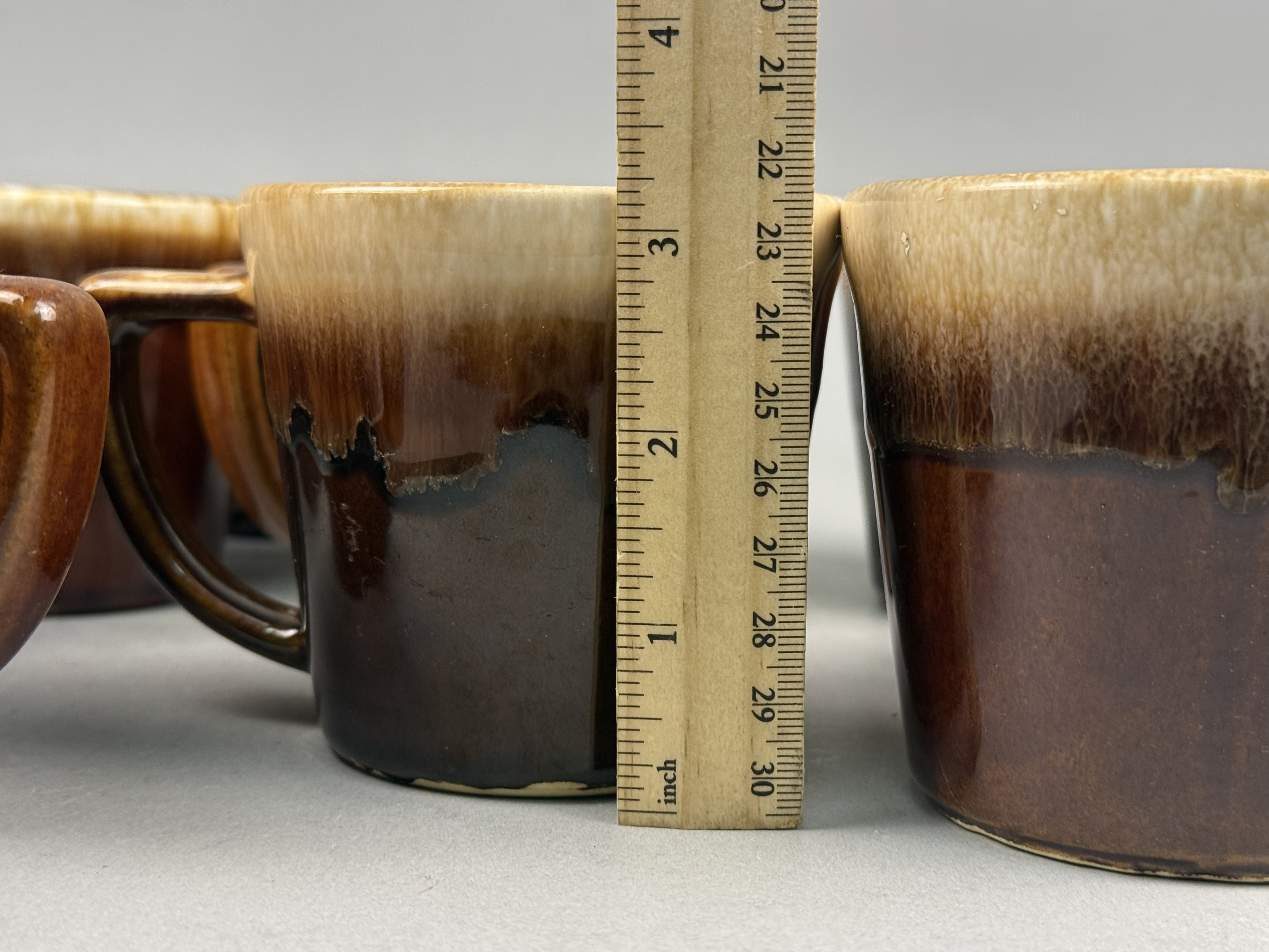 Set of Nine Ken-Craft Brown Drip Mugs