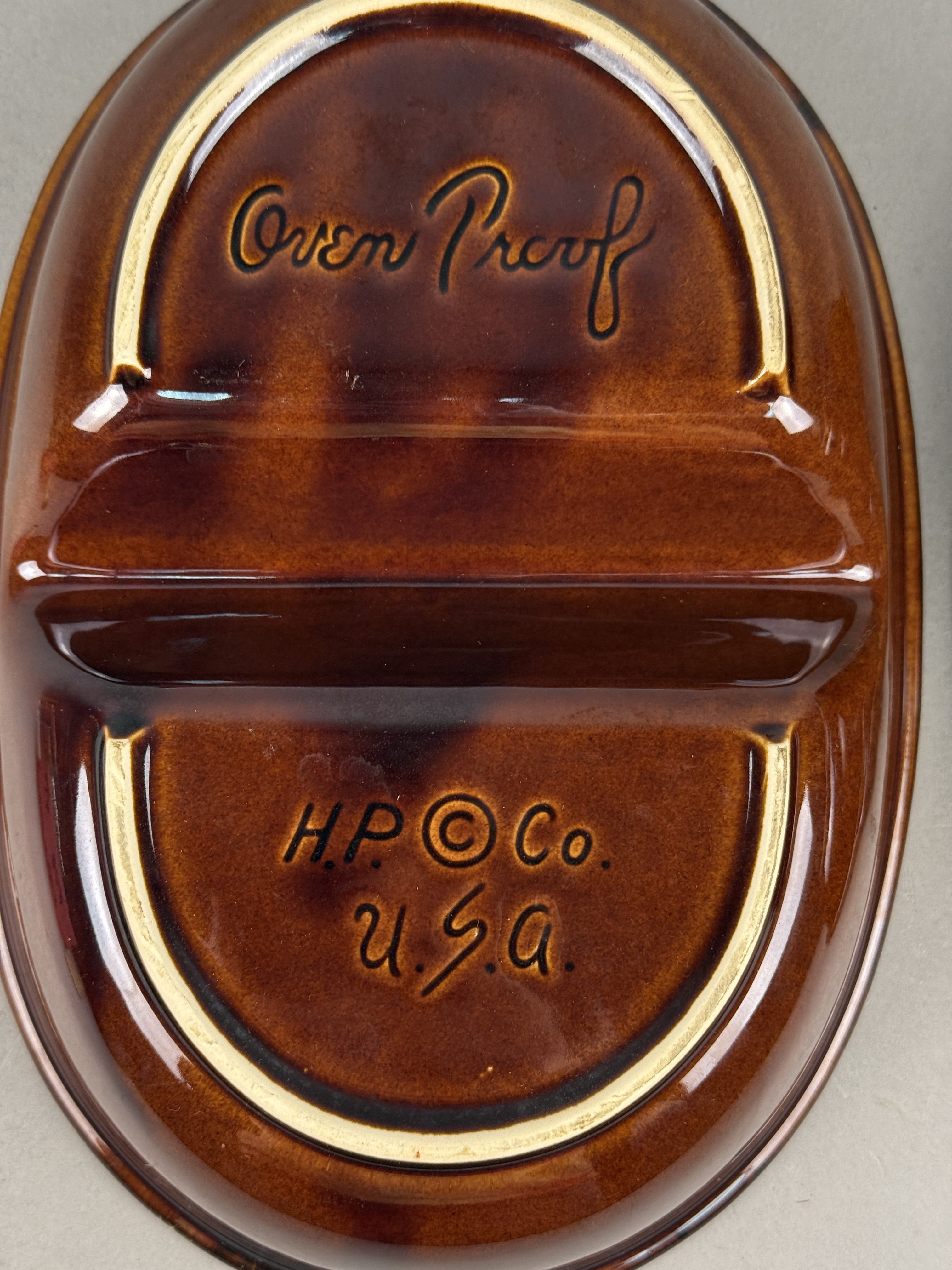Hull Brown Drip Serving Dishes