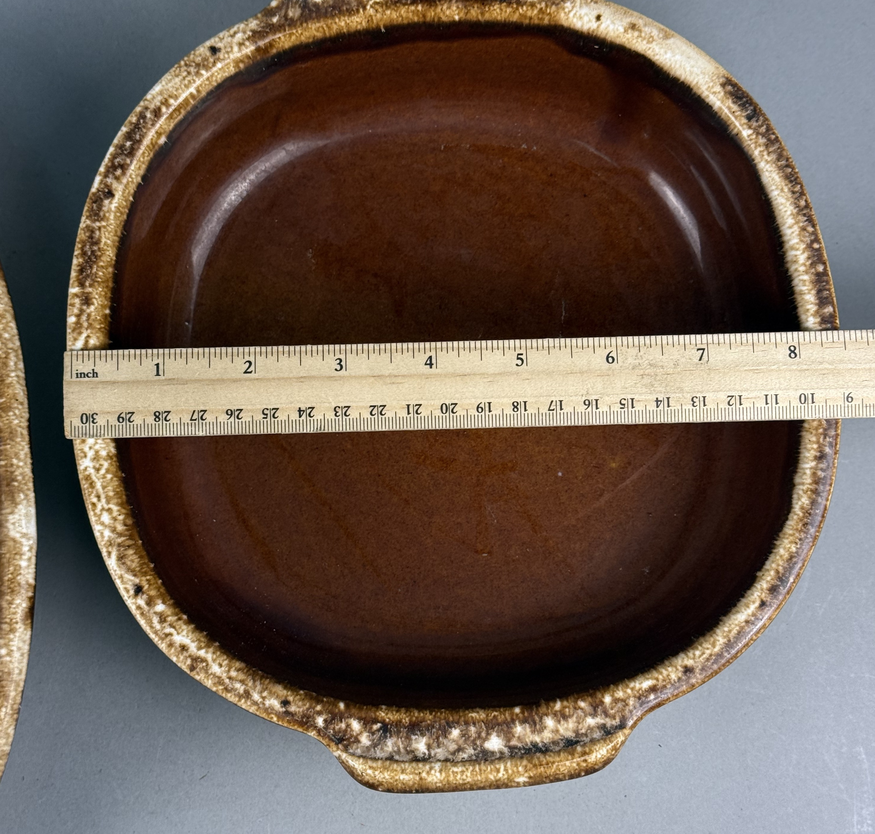 Hull Brown Drip Serving Dishes