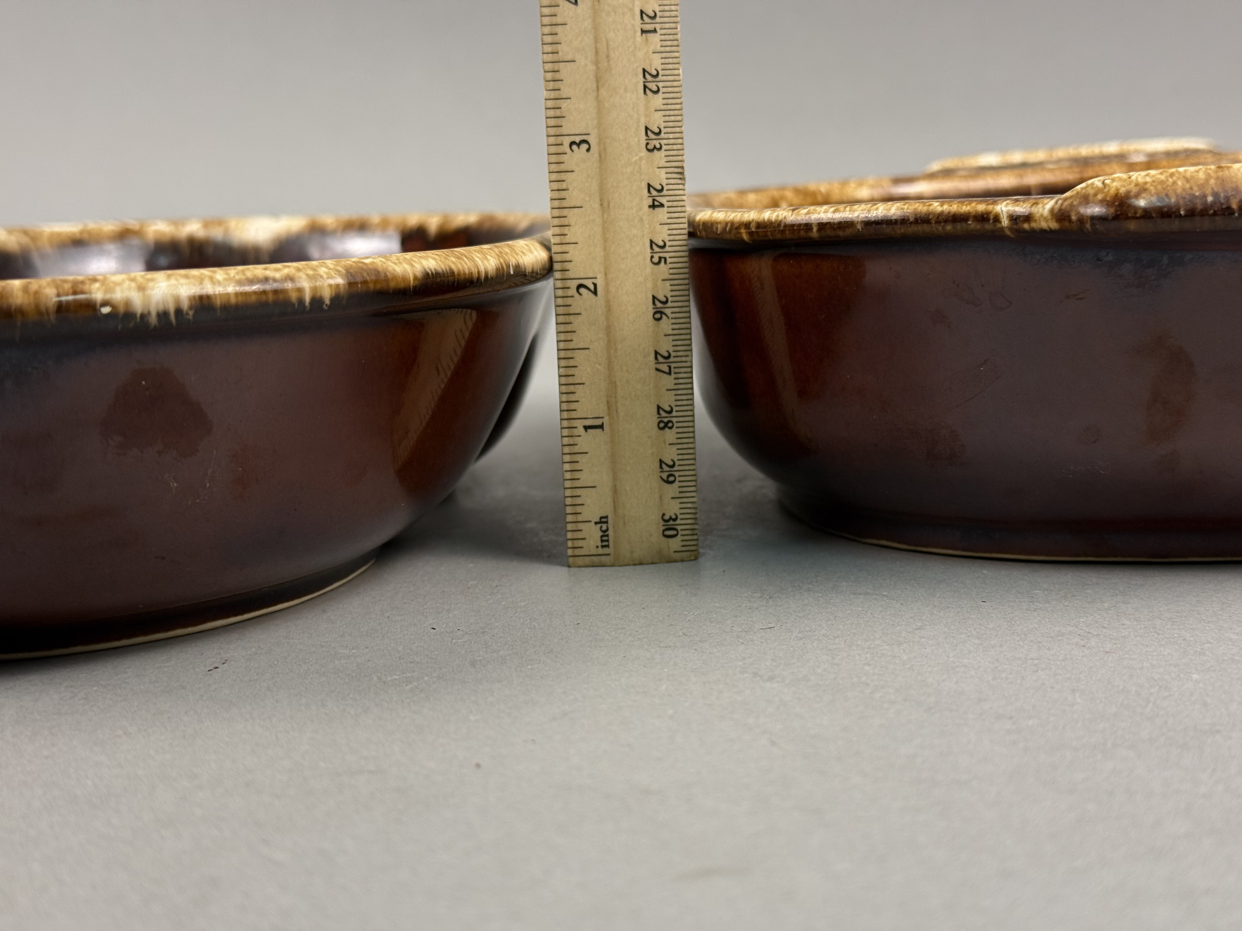 Hull Brown Drip Serving Dishes