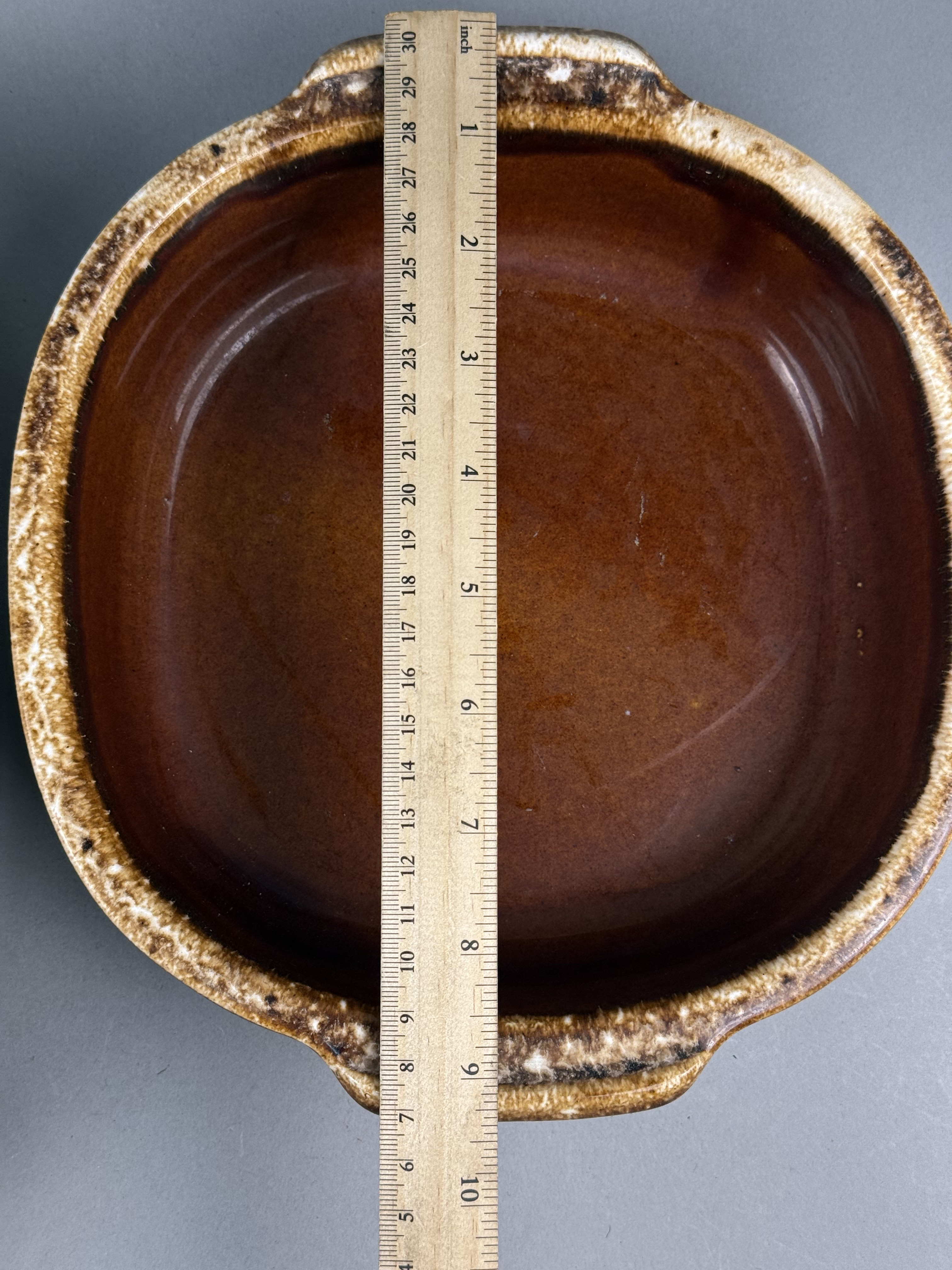 Hull Brown Drip Serving Dishes