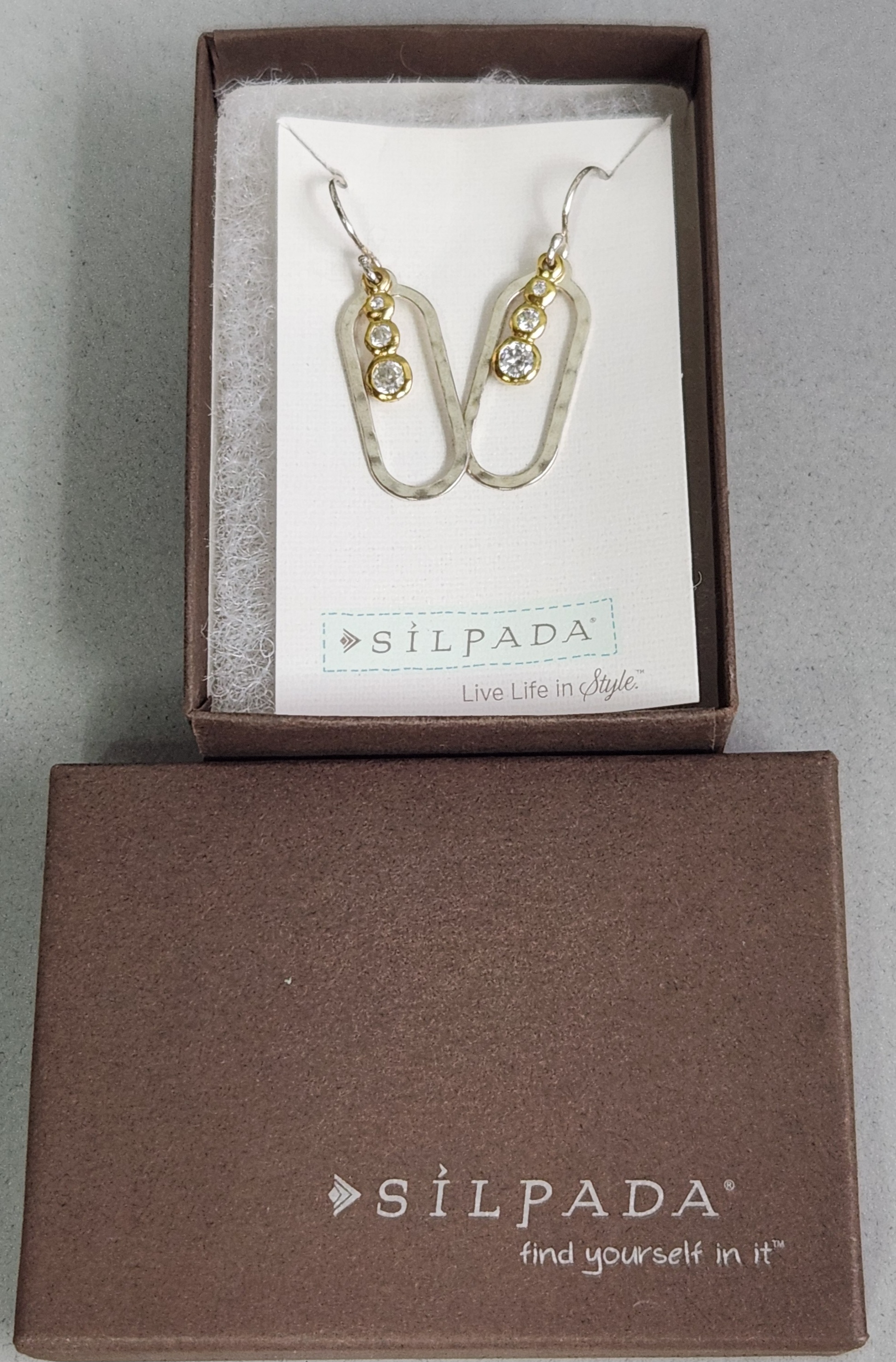 Silpada CZ Earrings 2.73 Grams