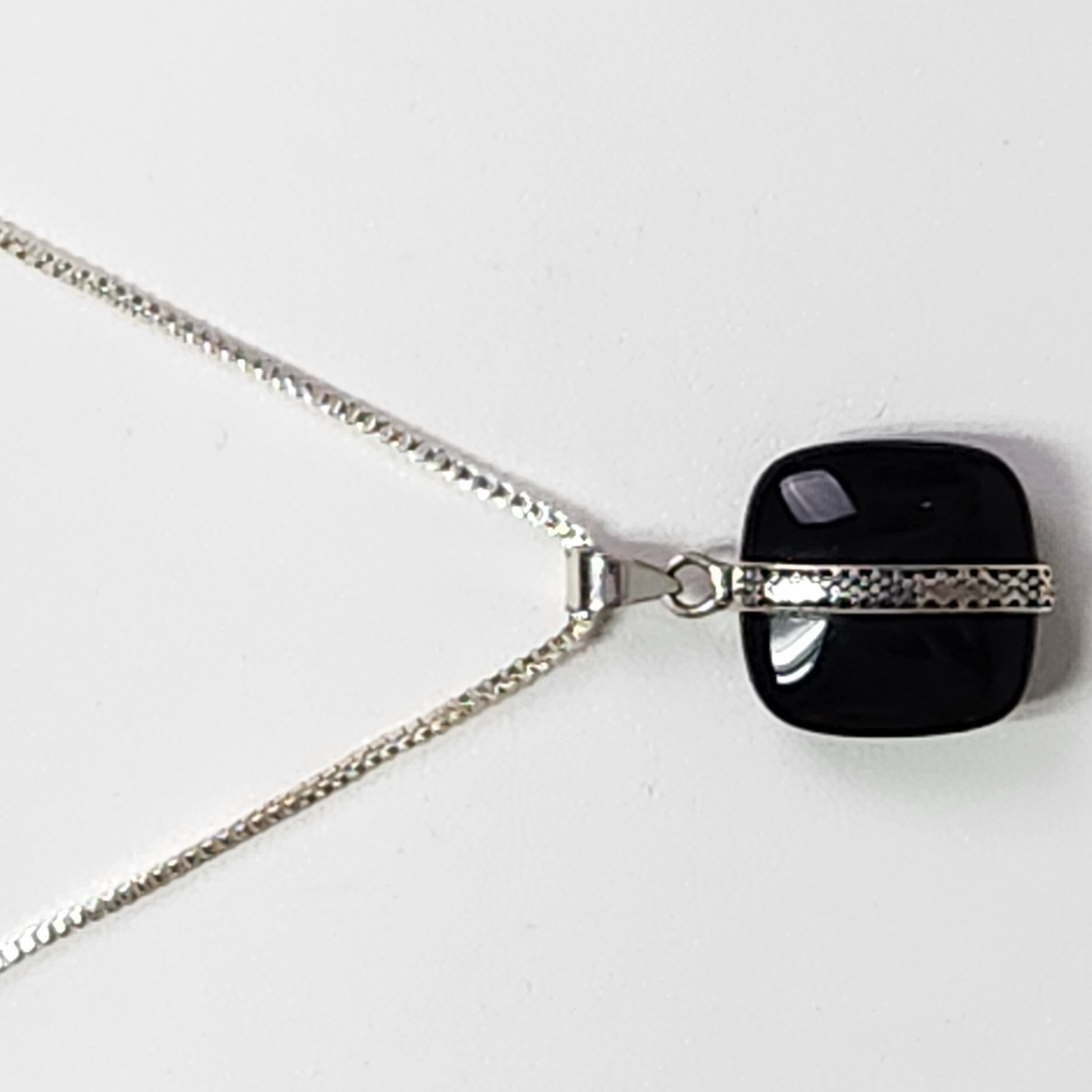 Sterling Black Onyx Necklace 10.13 Grams
