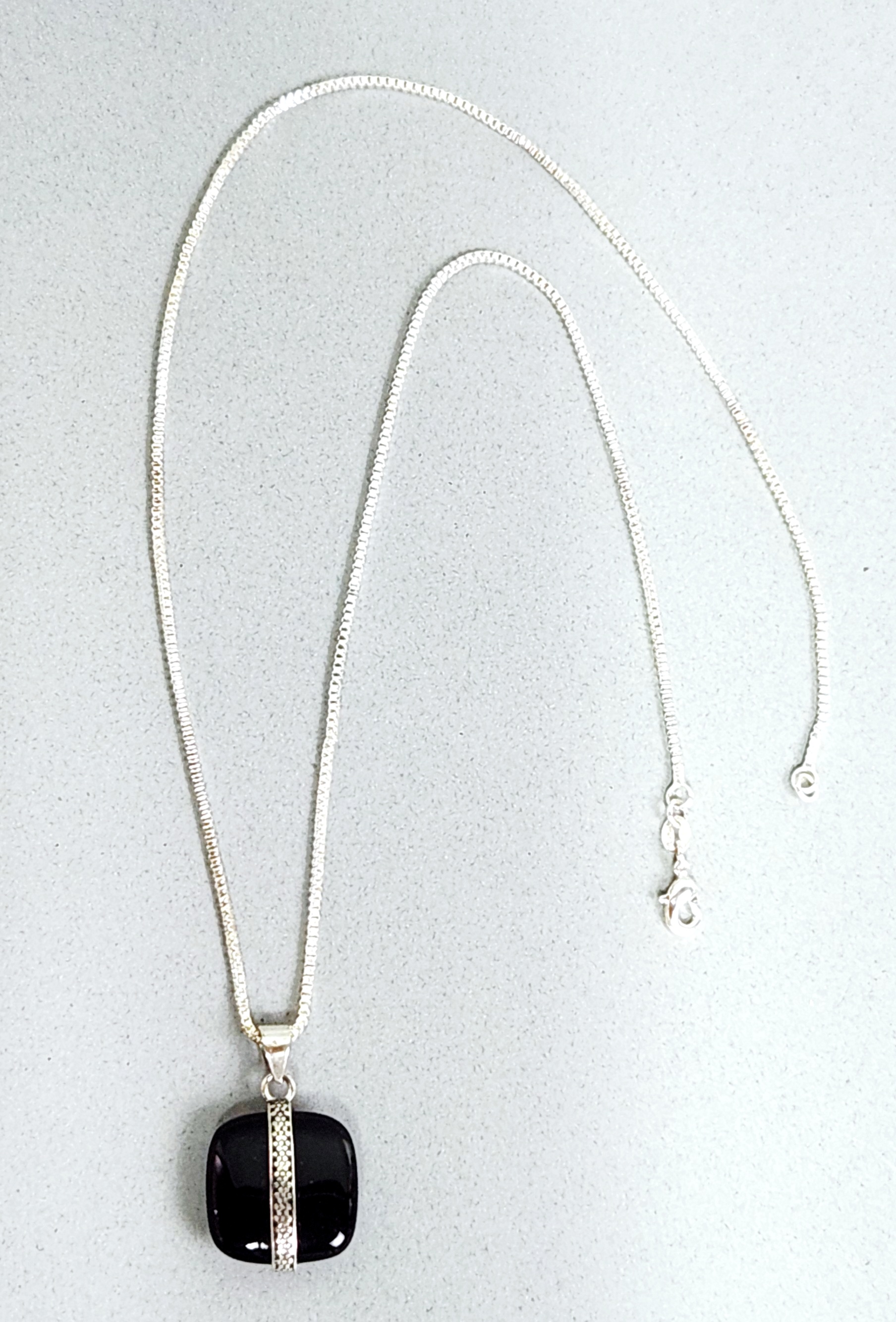 Sterling Black Onyx Necklace 10.13 Grams