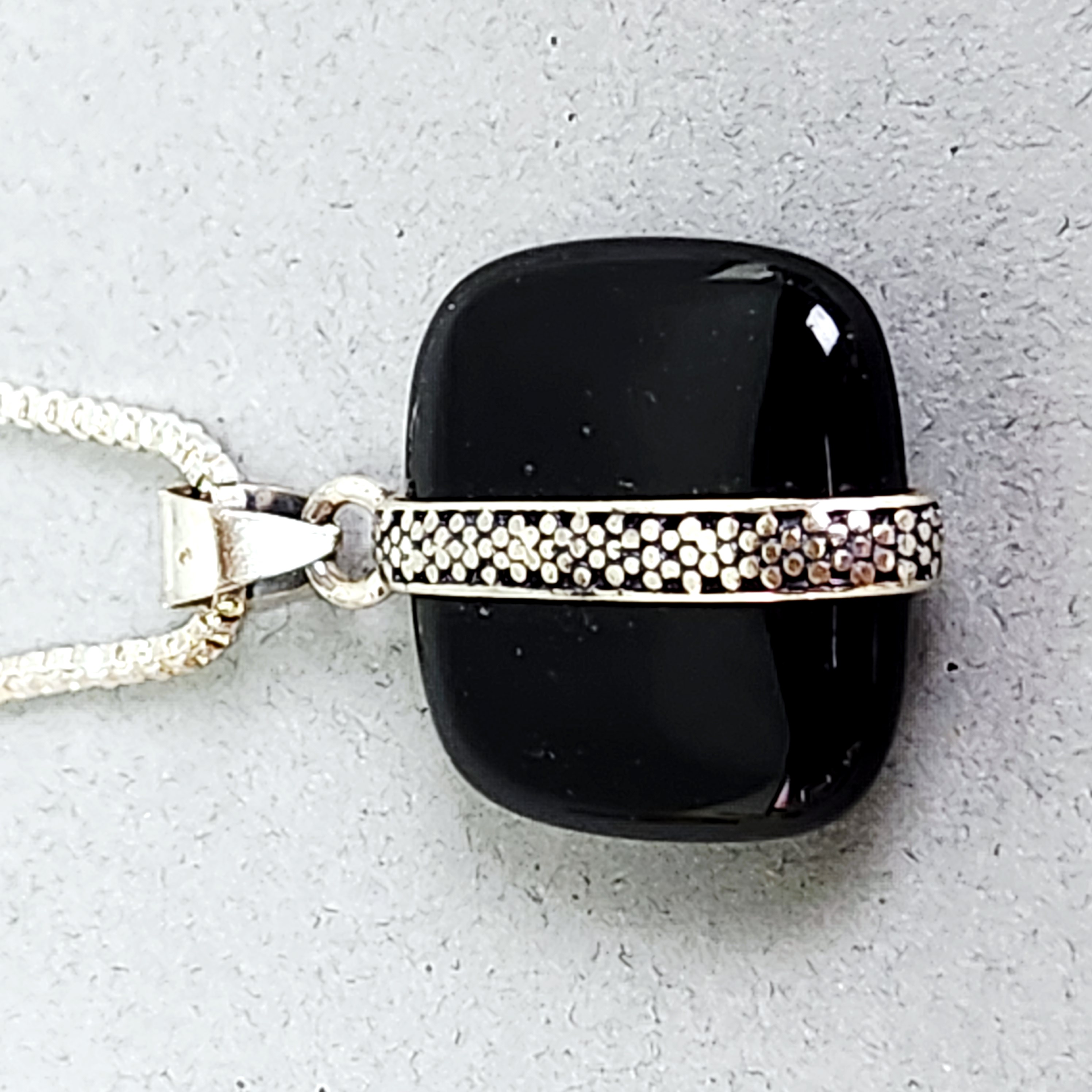 Sterling Black Onyx Necklace 10.13 Grams