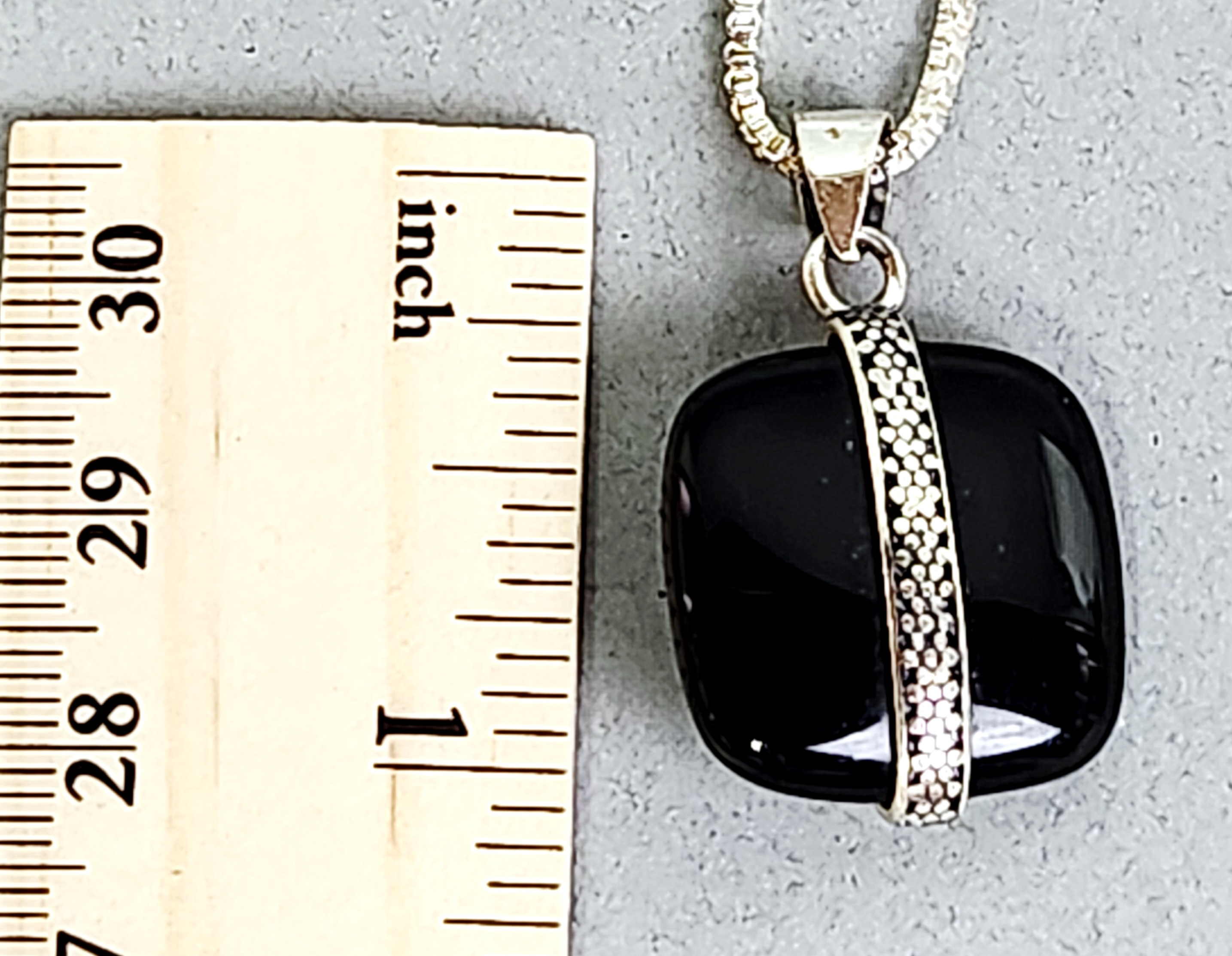 Sterling Black Onyx Necklace 10.13 Grams