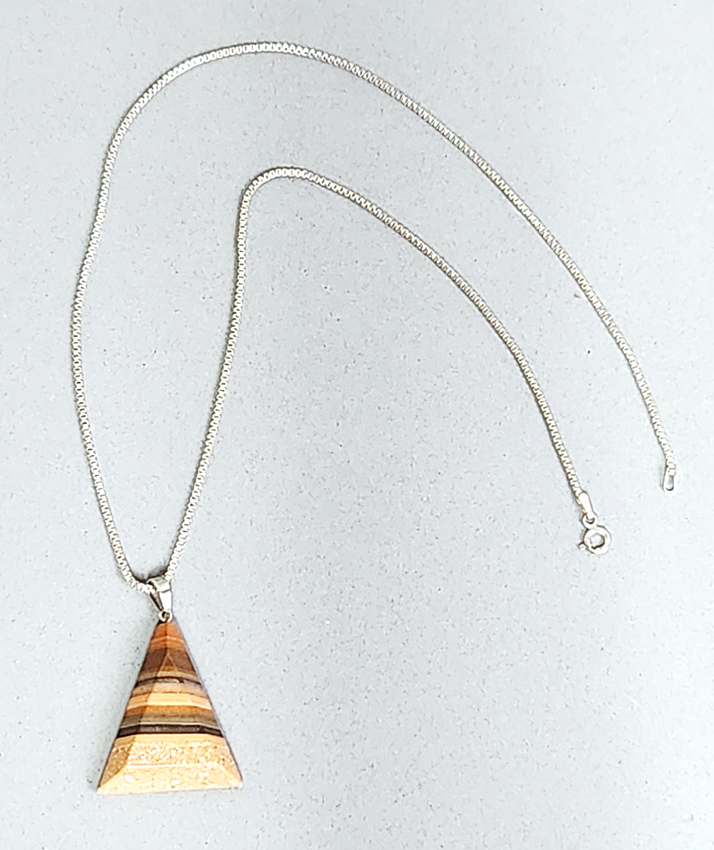 Sterling Pyramid Necklace 5.4 Grams
